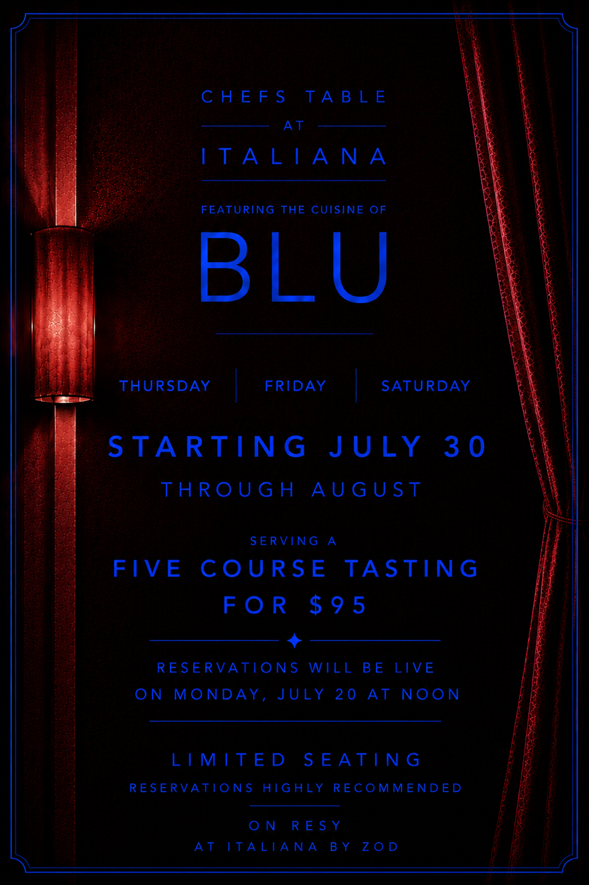 Chef’s Table Starting July 30th