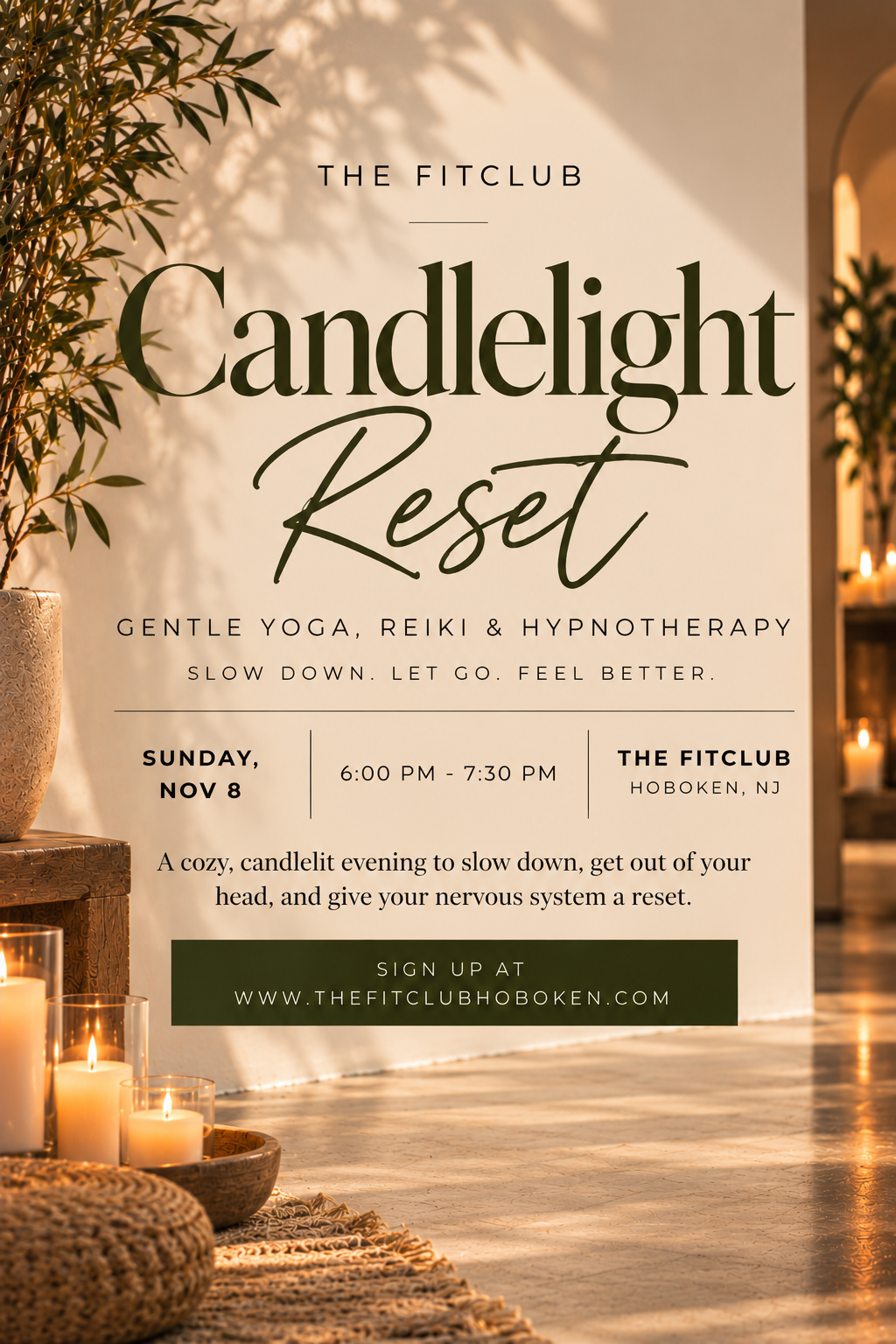 Candlelight Reset: Gentle Yoga, Reiki & Hypnotherapy