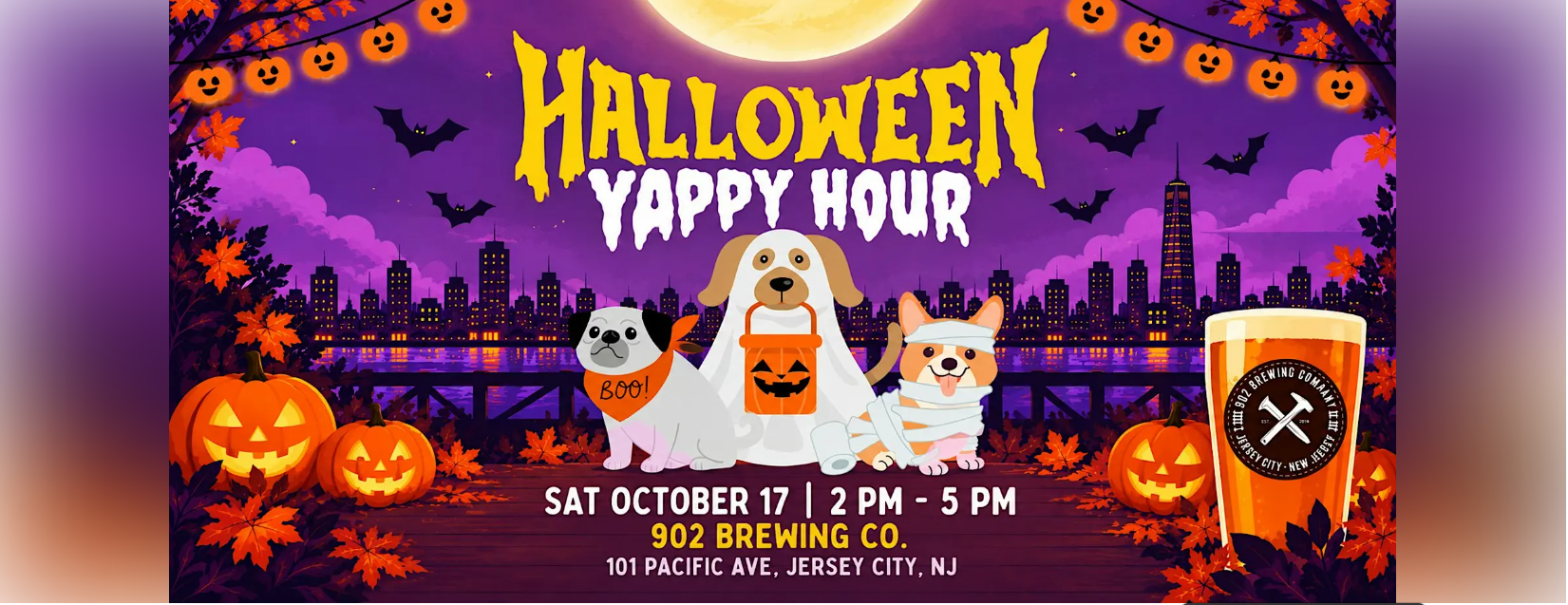 Halloween Yappy Hour at 902 Brewing | Jersey City Dog Meetup