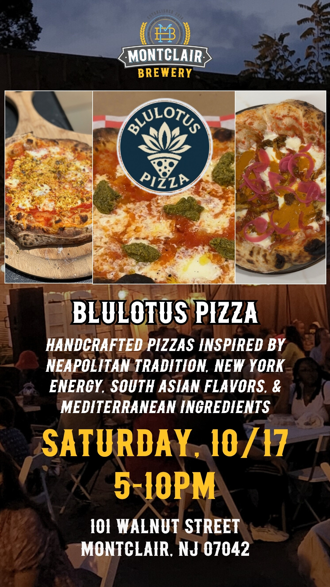 BluLotus Pizza at Montclair Brewery