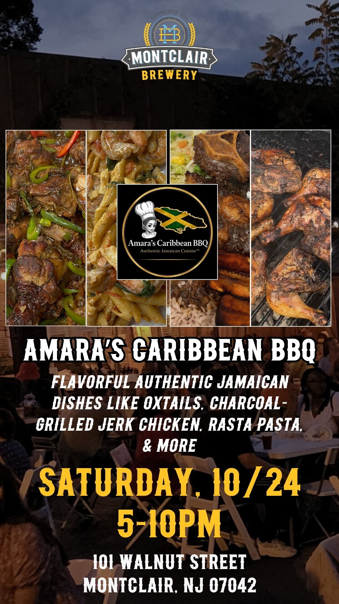 Amara’s Caribbean BBQ at Montclair Brewery