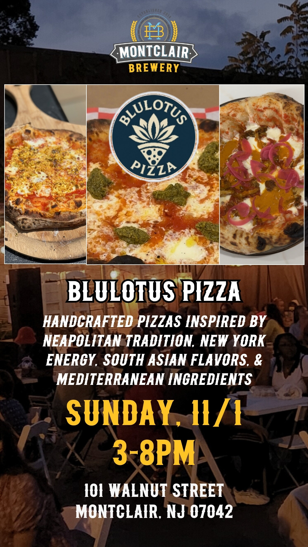 BluLotus Pizza at Montclair Brewery