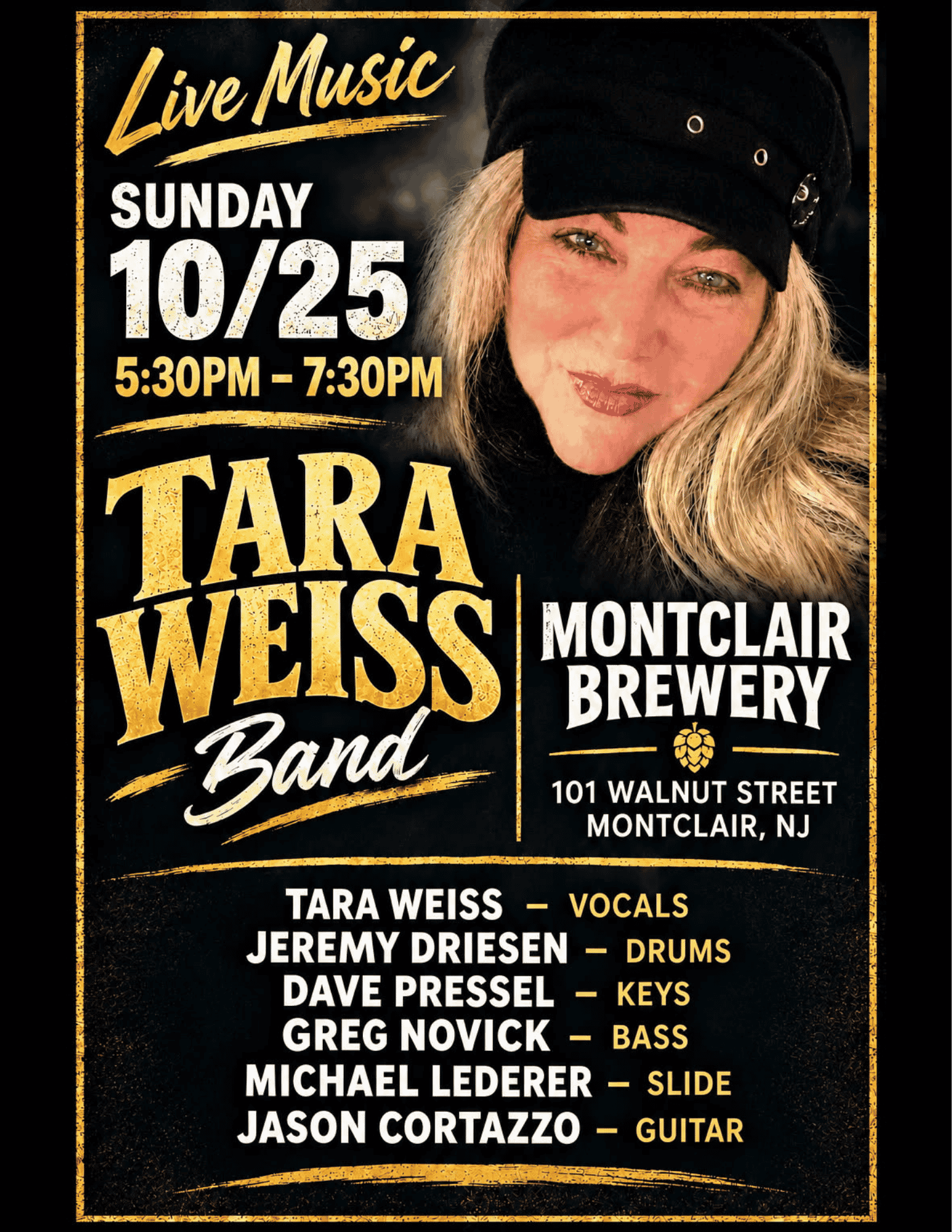 The Tara Weiss Band live at Montclair Brewery