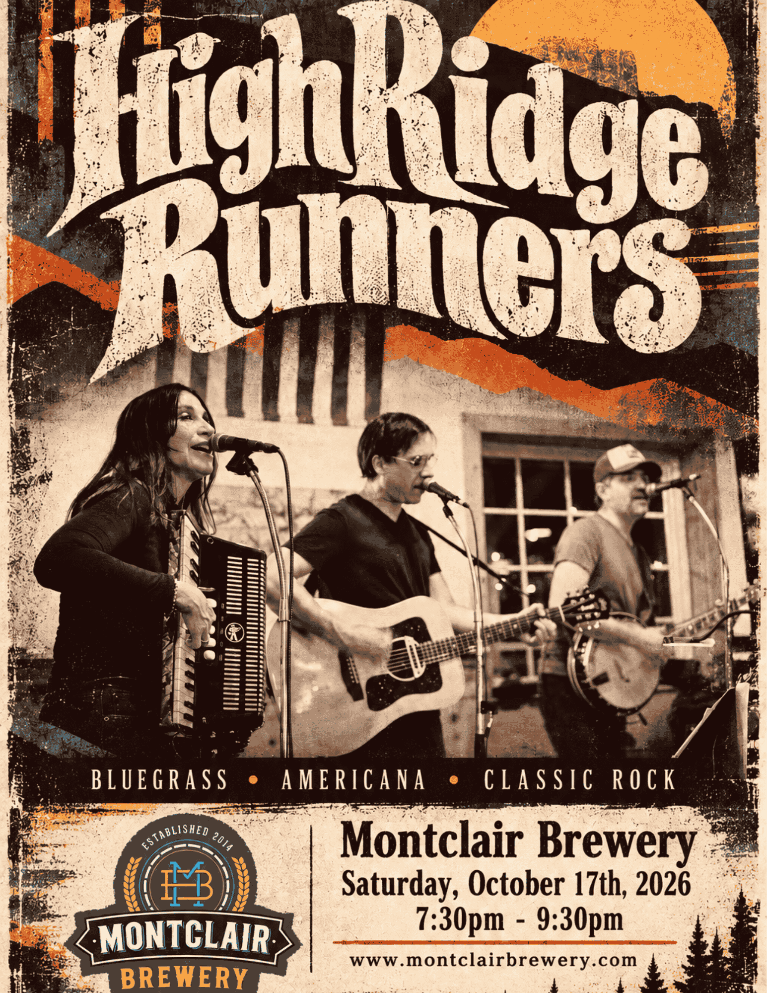 HighRidge Runners live at Montclair Brewery