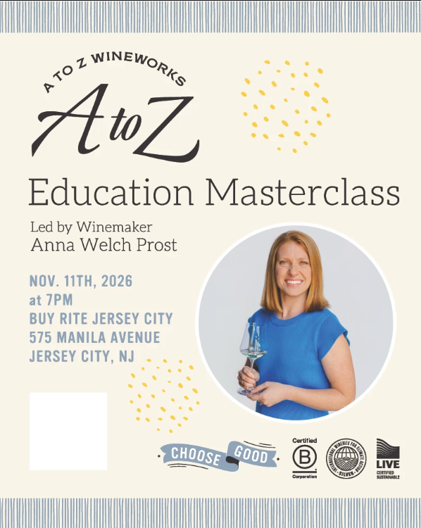 A To Z Wines Free Masterclass At Jersey City Buy Rite Wednesday 11/11