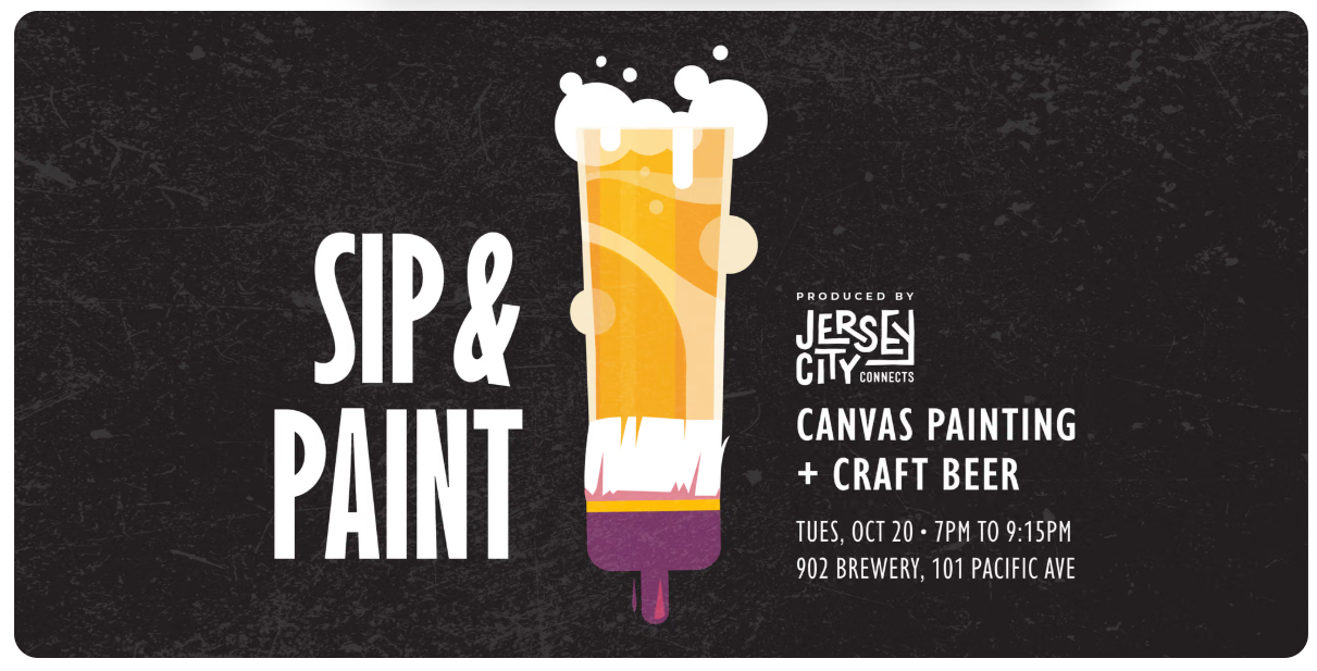 Jersey City Connects | Halloween Paint & Sip: Black Cat Moonlight Art Night
