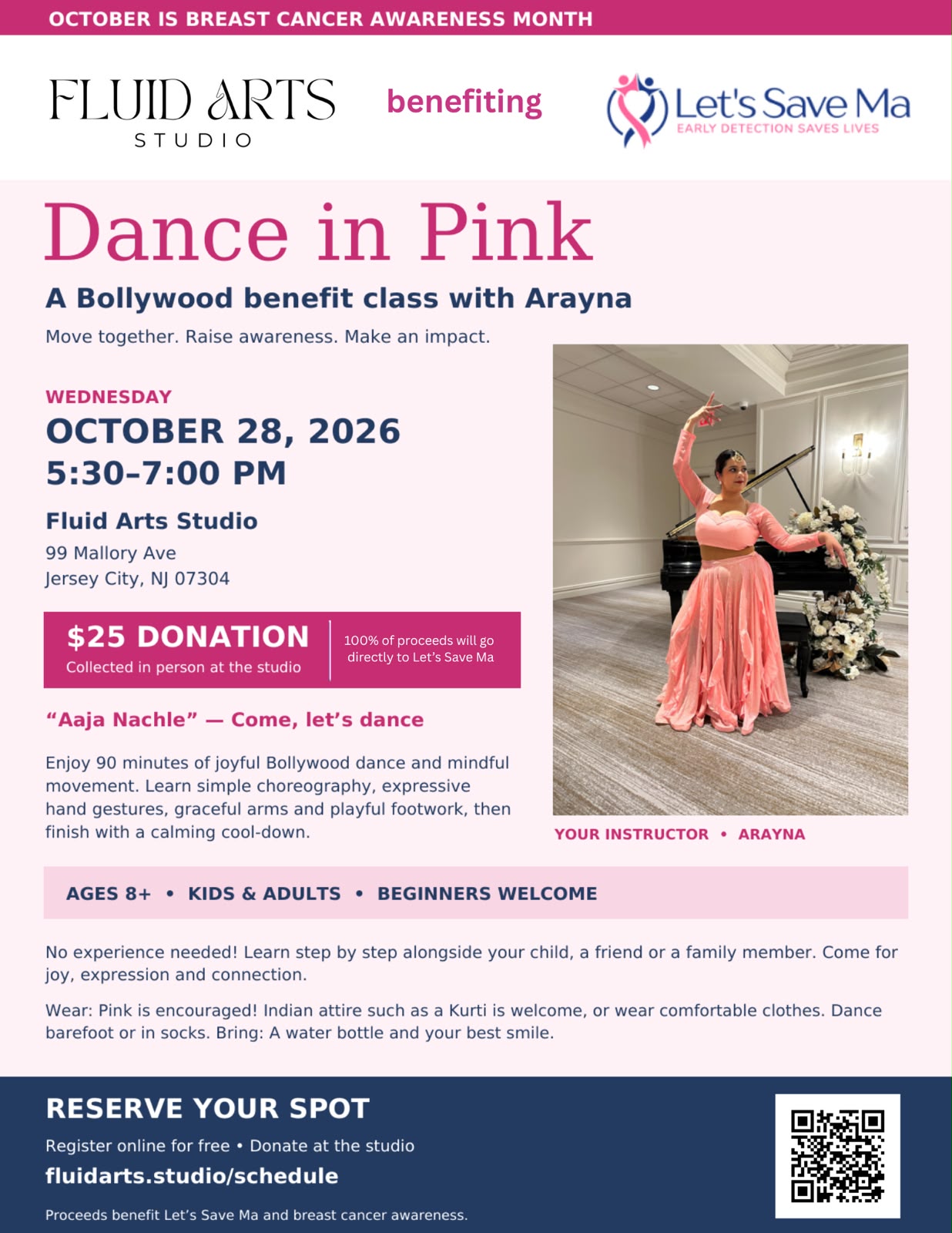 Dance in Pink: A Bollywood Benefit Class for Breast Cancer