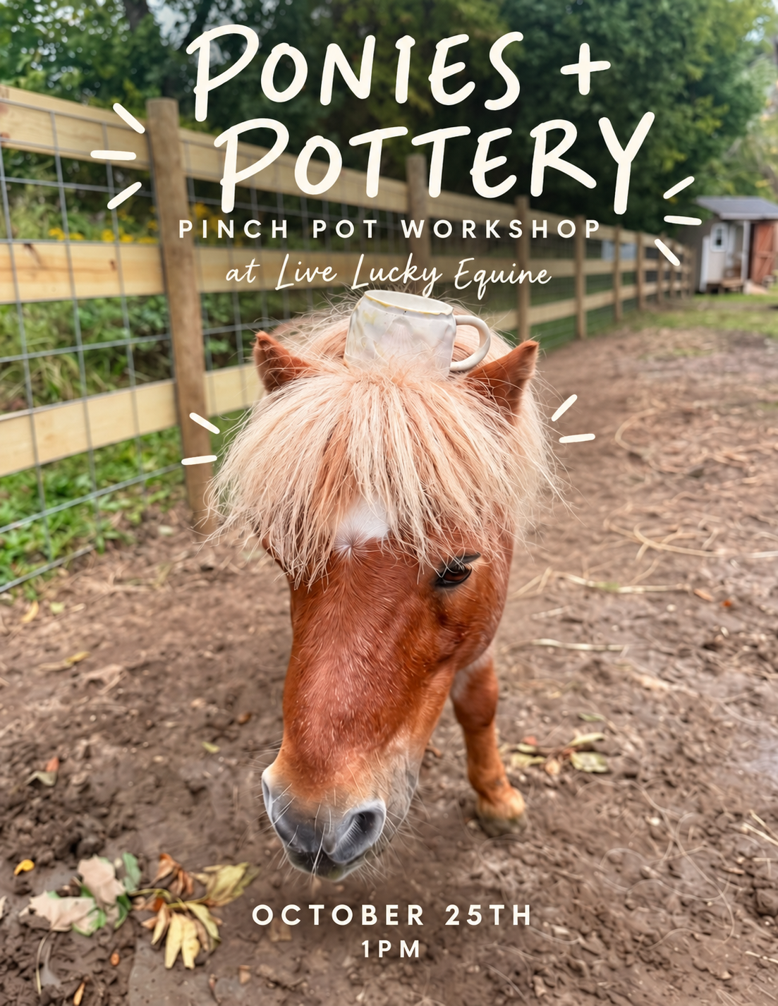 Ponies + Pottery at Live Lucky Equine Rescue