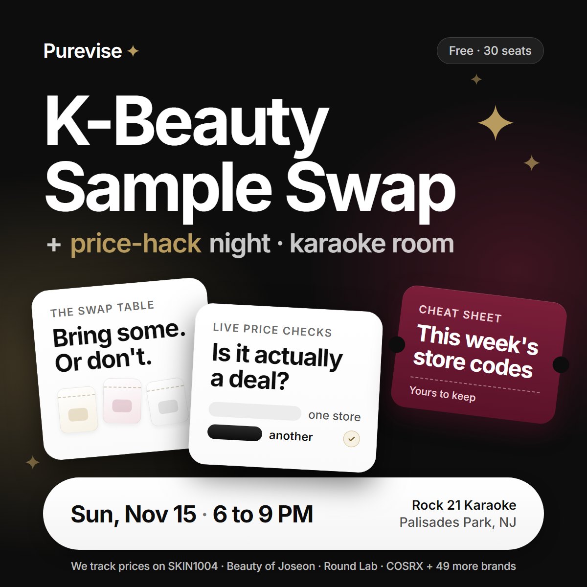 K-Beauty Sample Swap + Price-Hack Night