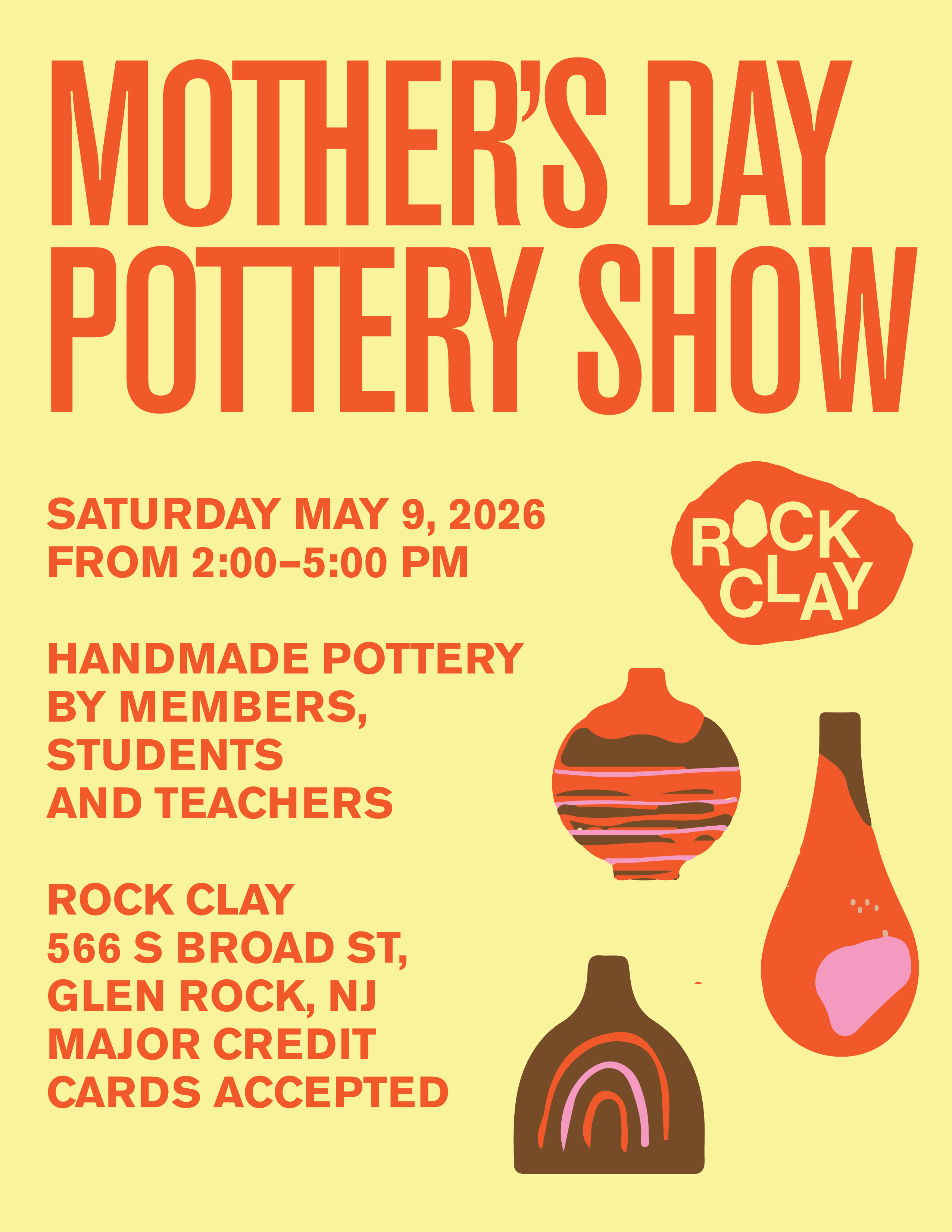 Mother’s Day Pottery Show at Rock Clay