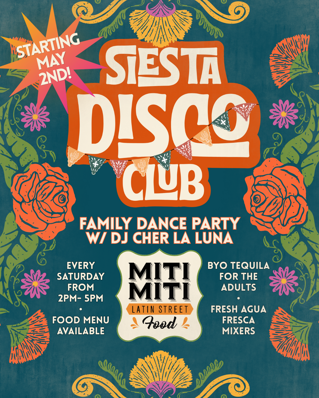 Siesta Disco Club at Miti Miti with DJ Cher La Luna: Kid-Friendly