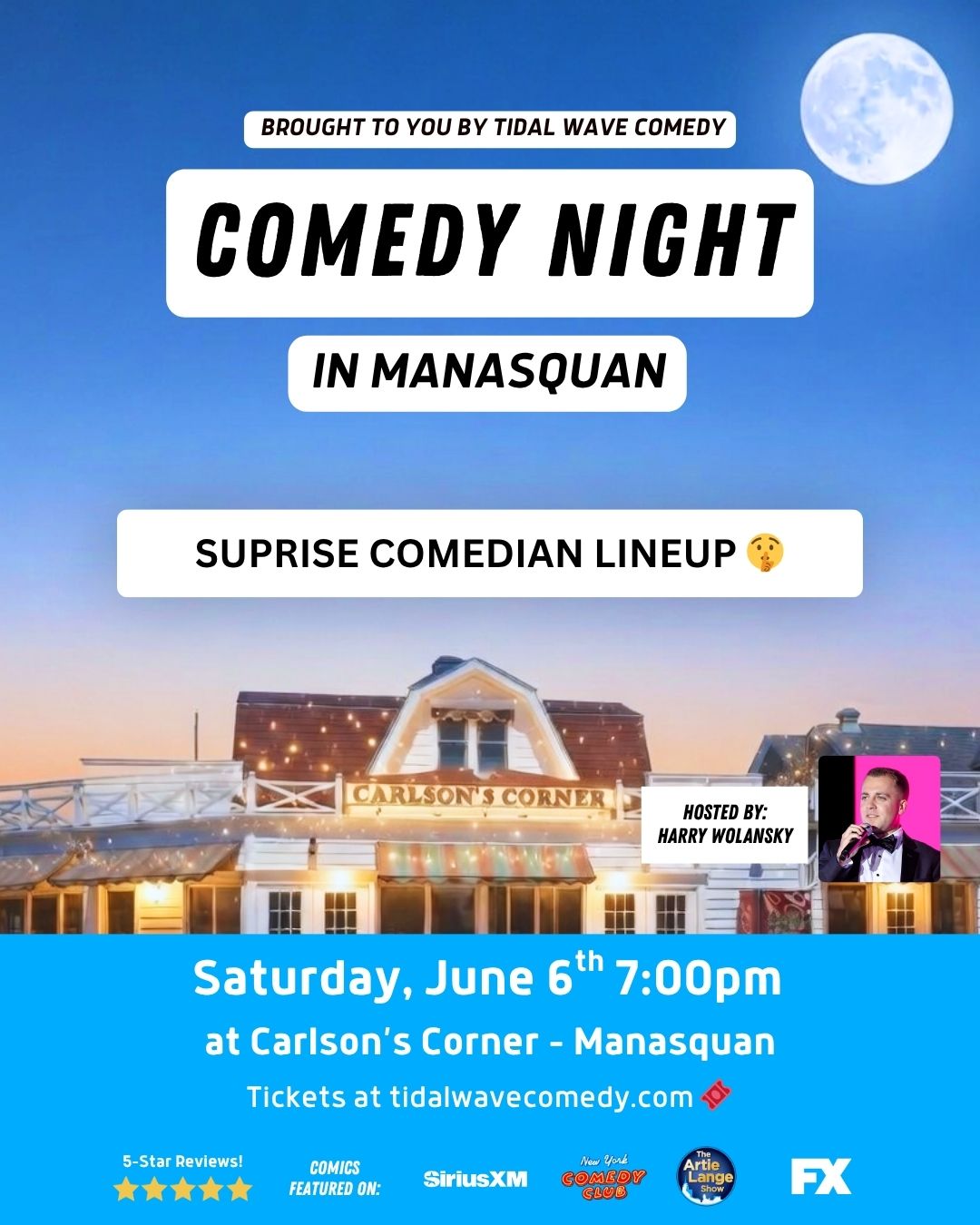 Comedy Shows at Carlson’s Corner in Manasquan