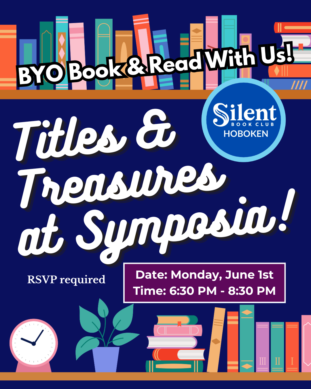 Hoboken Silent Book Club: TITLES & TREASURES at Symposia