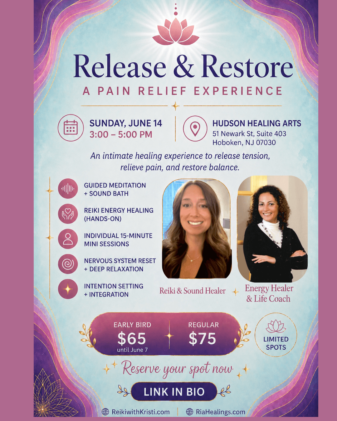 Release & Restore: A Pain Relief Event in Hoboken