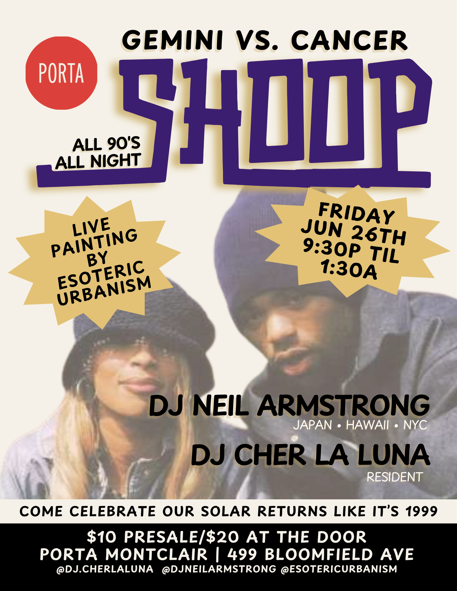 SHOOP! 90’S Party w/ Neil Armstrong and Live Painting w/ Esoteric Urbanism