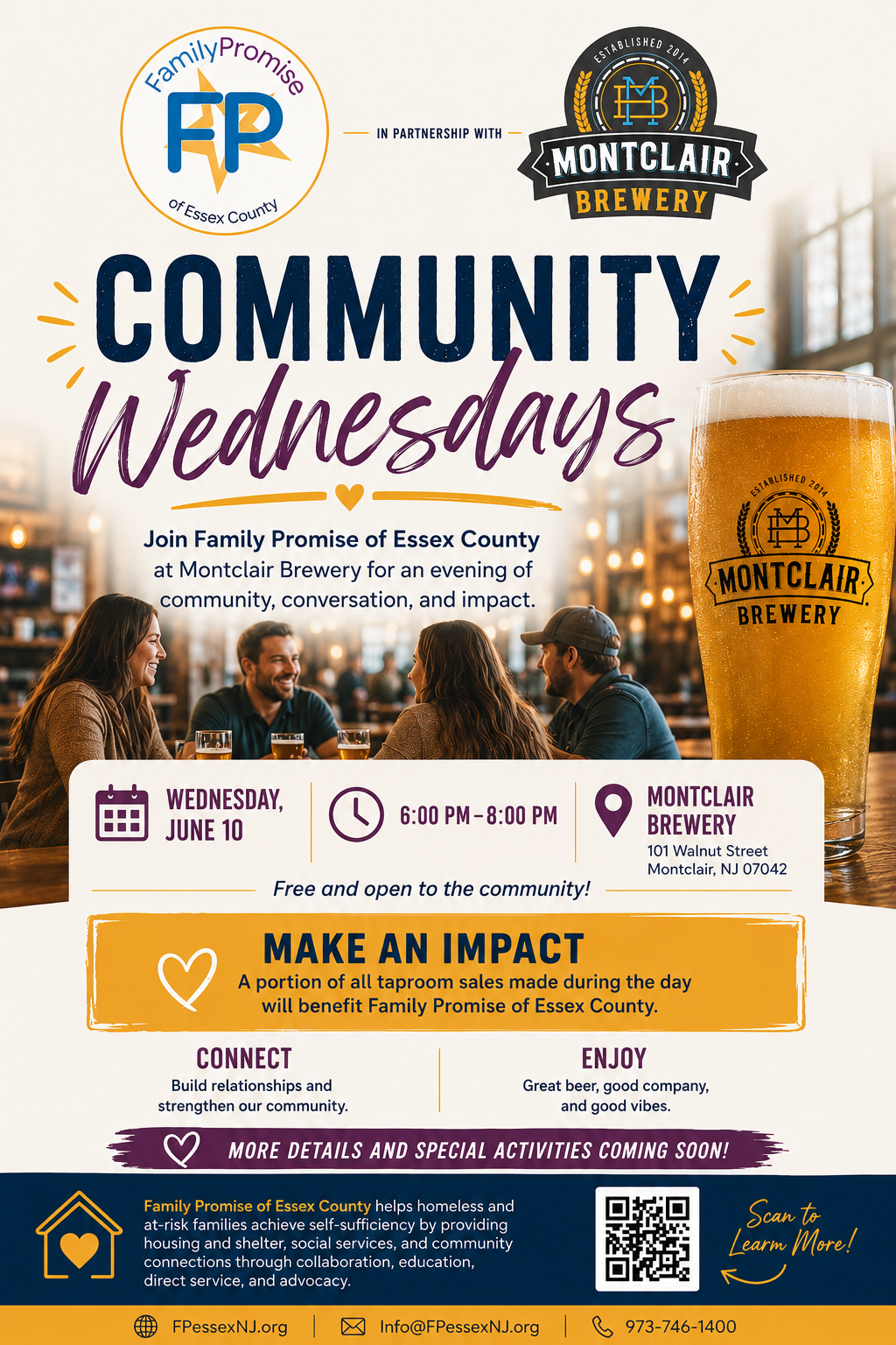 Community Wednesday: Family Promise Essex at Montclair Brewery