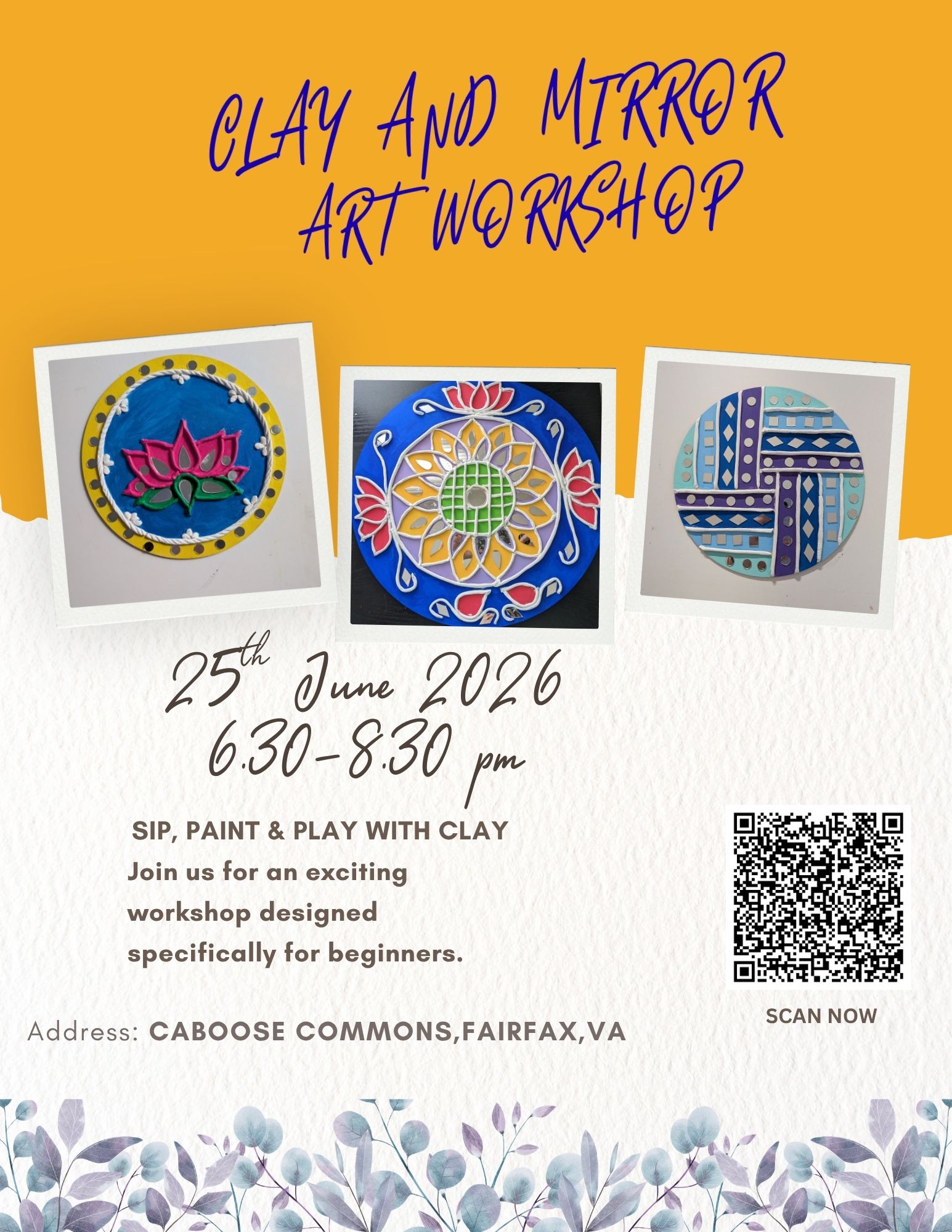 Clay and Mirror Art Workshop: Create a Handmade Decorative piece