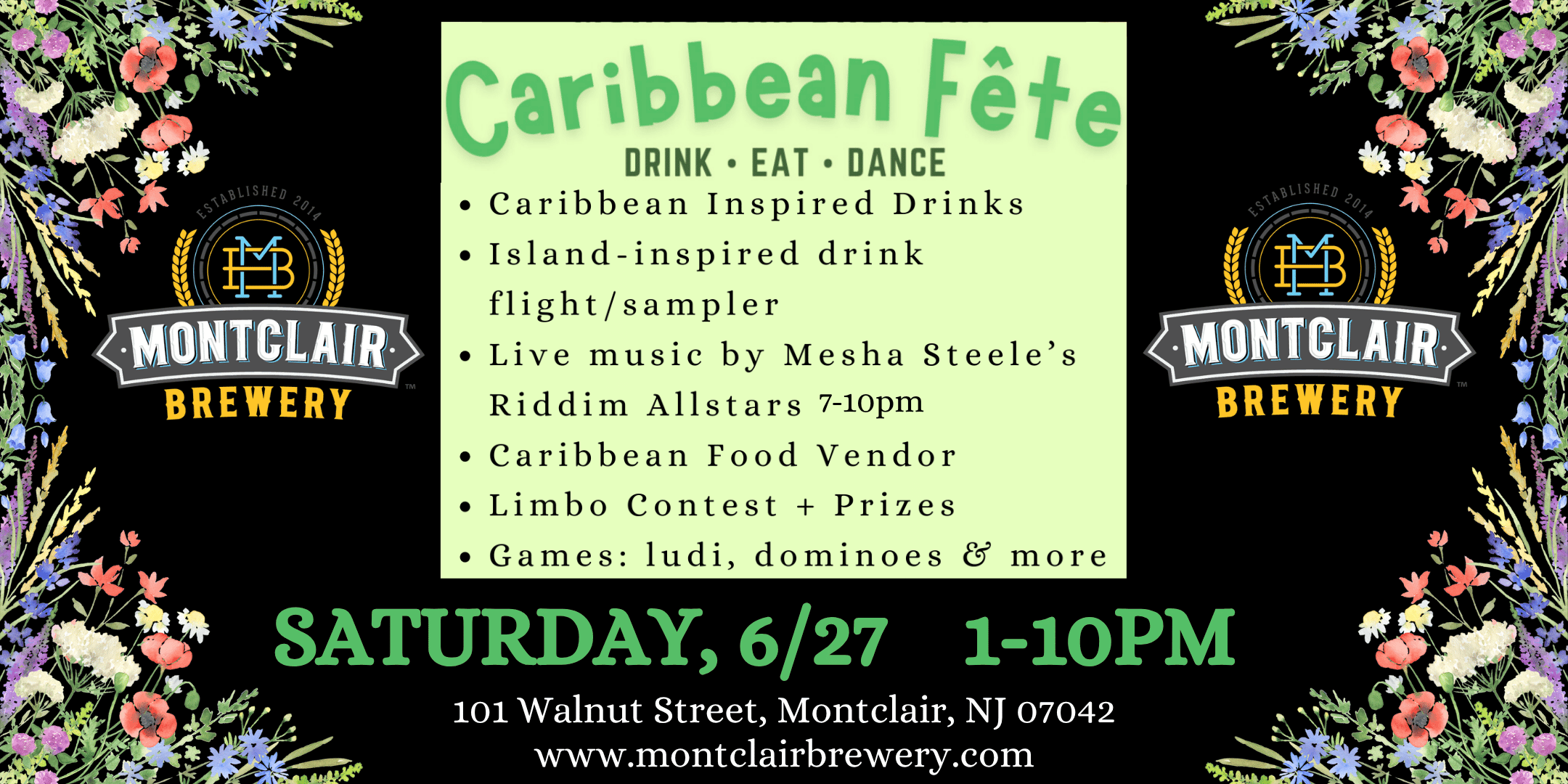 5th Annual Caribbean Fete at Montclair Brewery