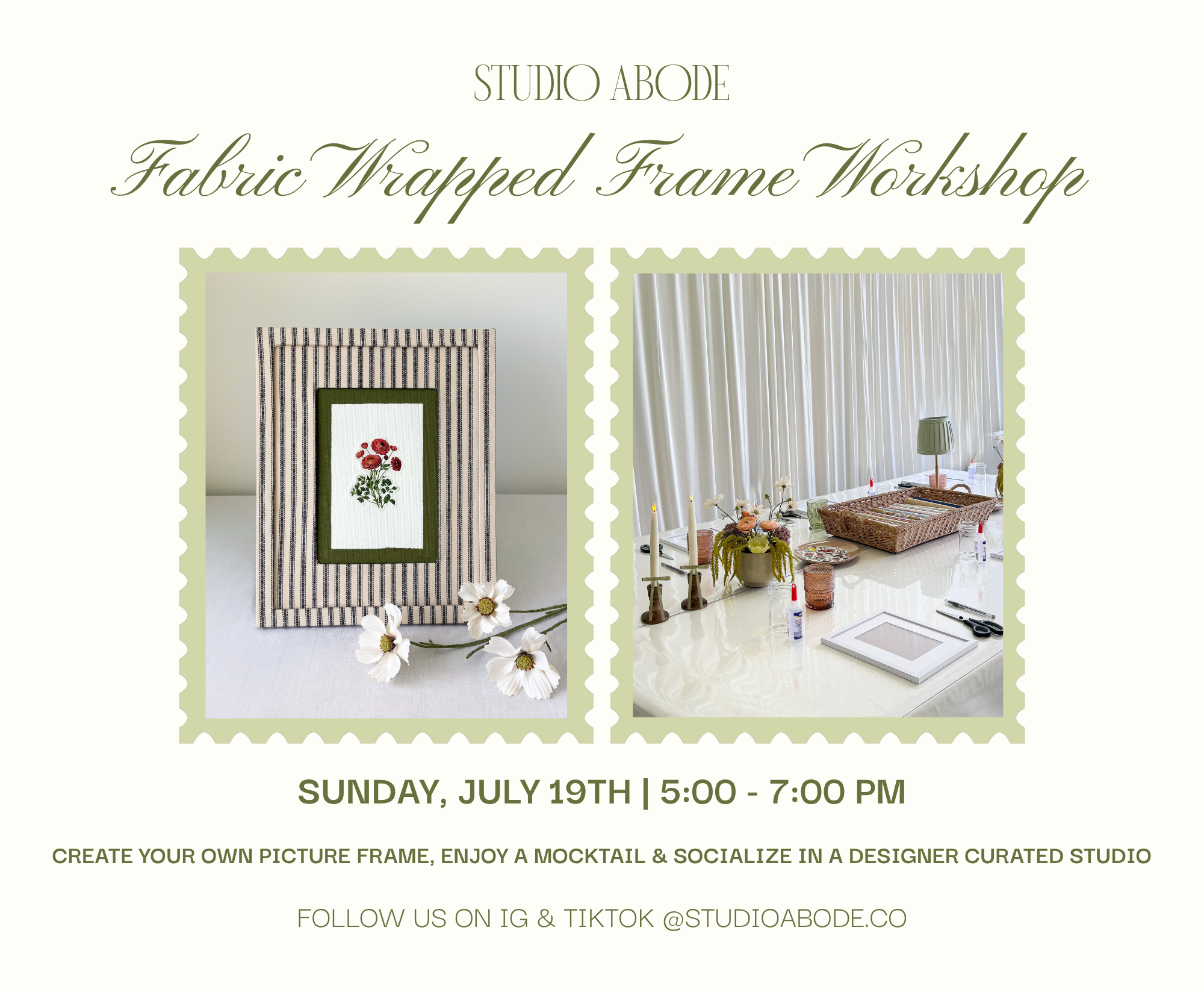 Fabric Wrapped Frame Workshop at Studio Abode