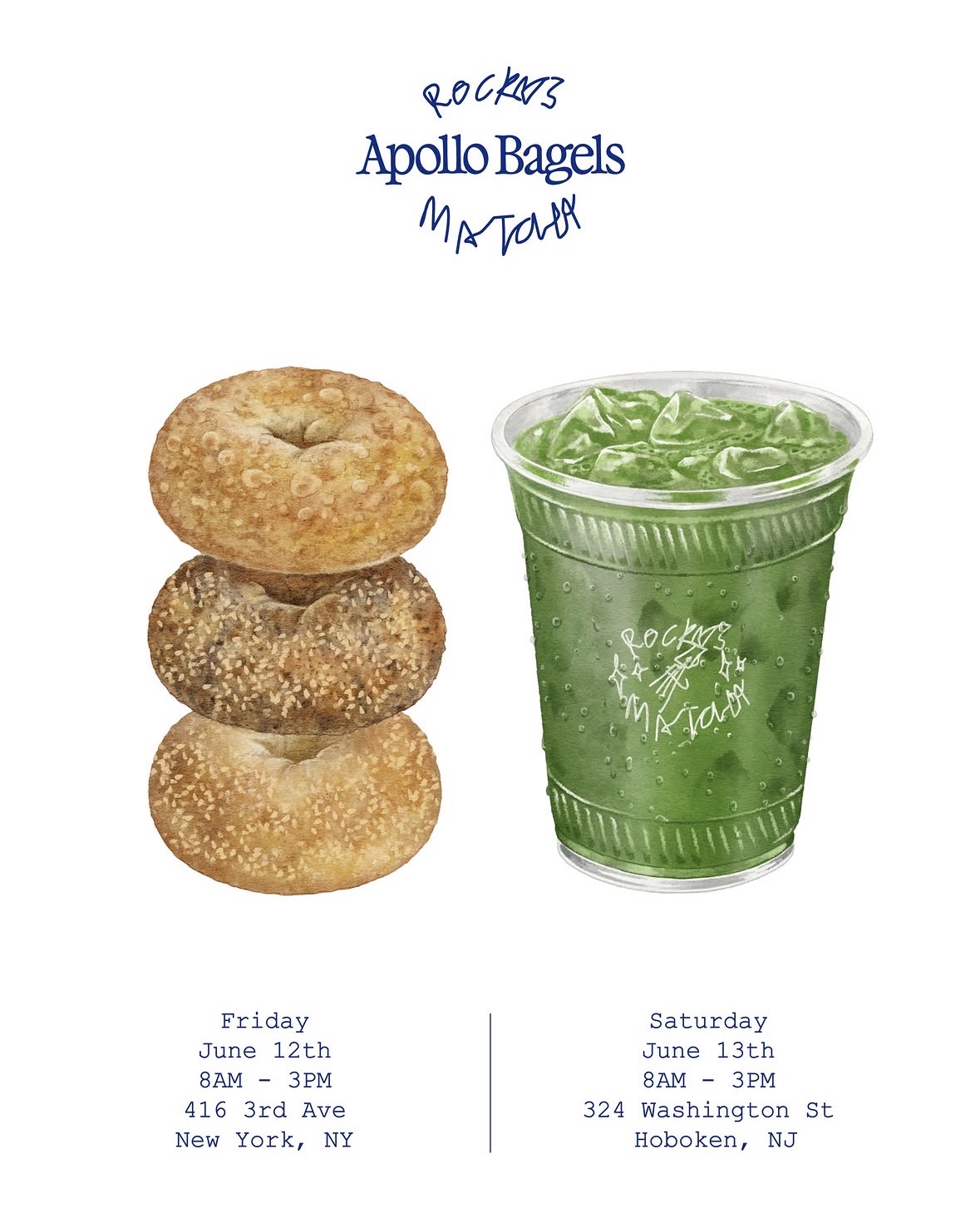Apollo Bagels x Rocky’s Matcha