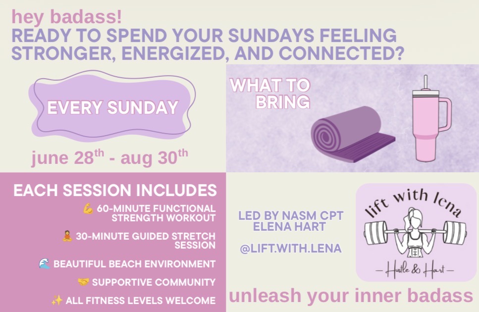 Lift with Lena: Summer Lift + Stretch Series hosted by NASM CPT Elena Hart