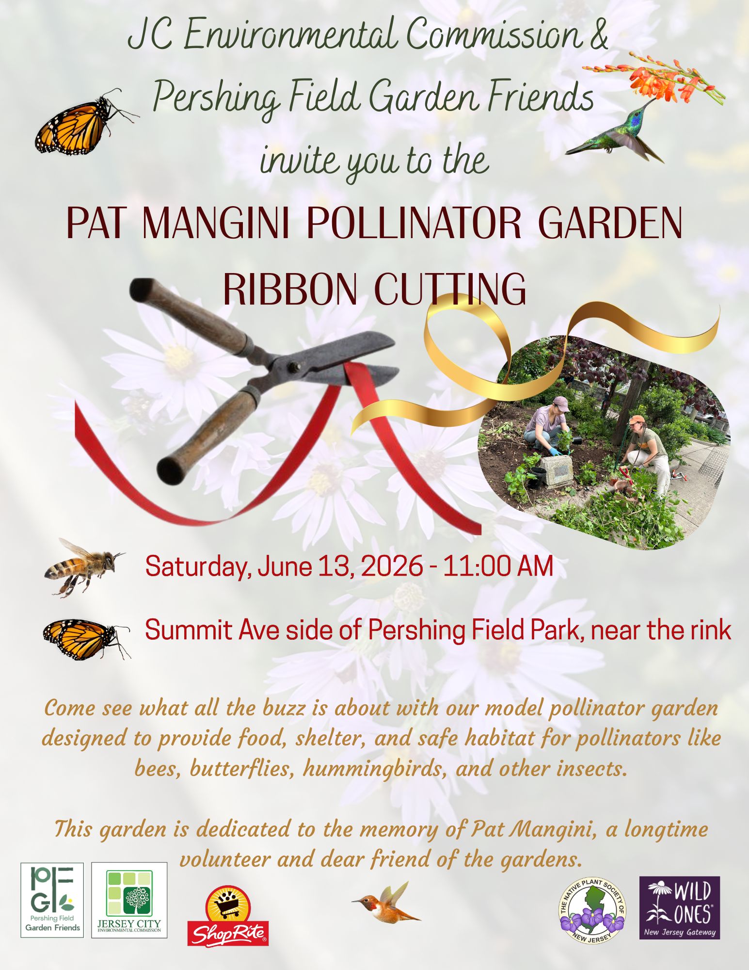 Pollinator Garden Ribbon Cutting & Reception – Pershing Field Park June 13