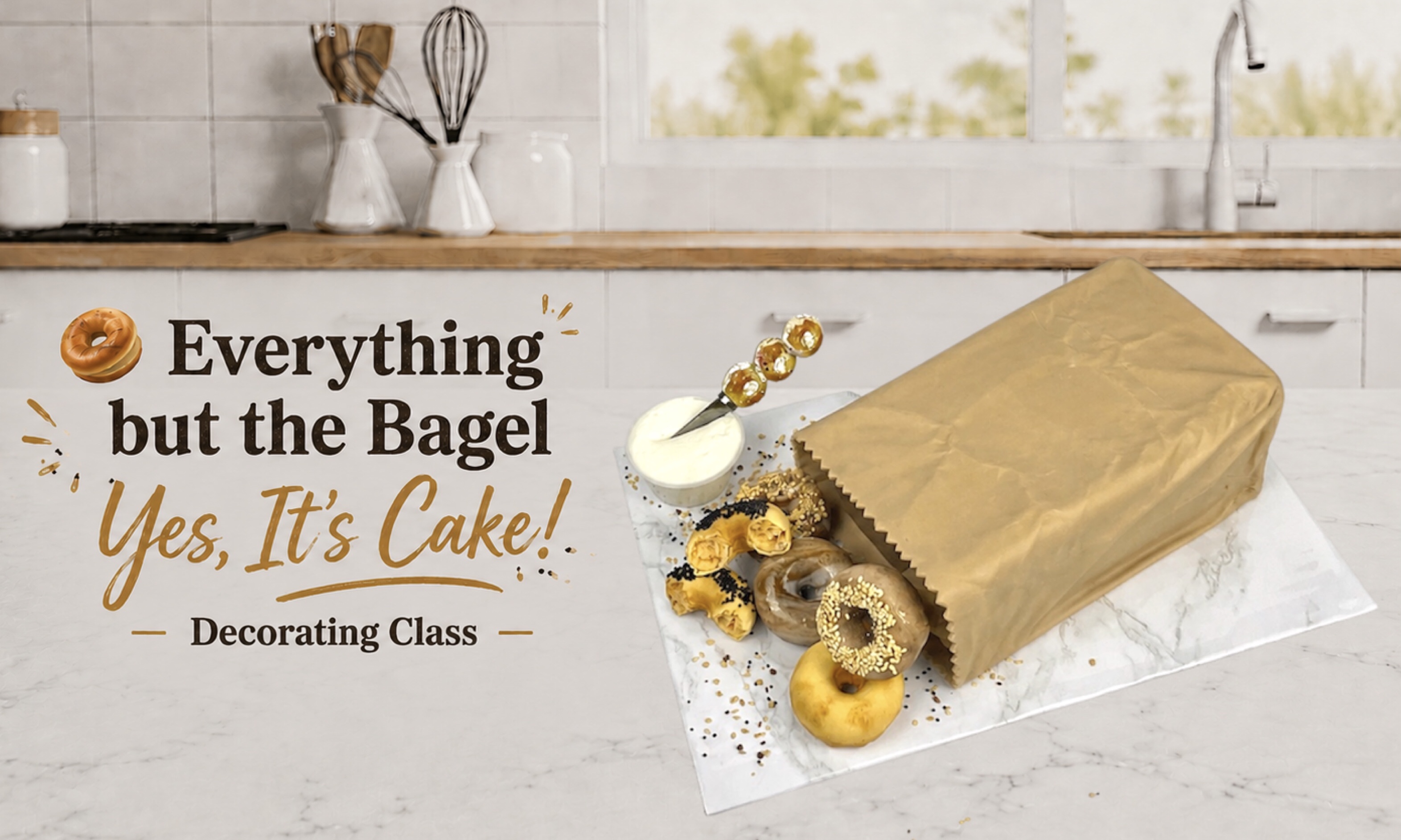Everything but the Bagel – Yes, It’s Cake! decorating class