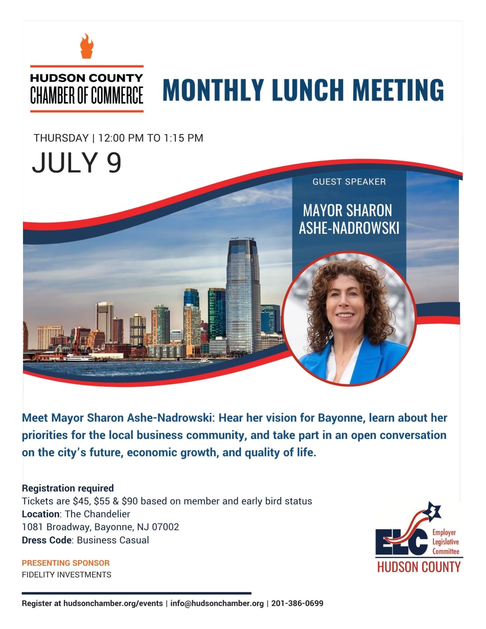 Hudson County Chamber Monthly Meeting — Mayor Ashe-Nadrowski, Bayonne