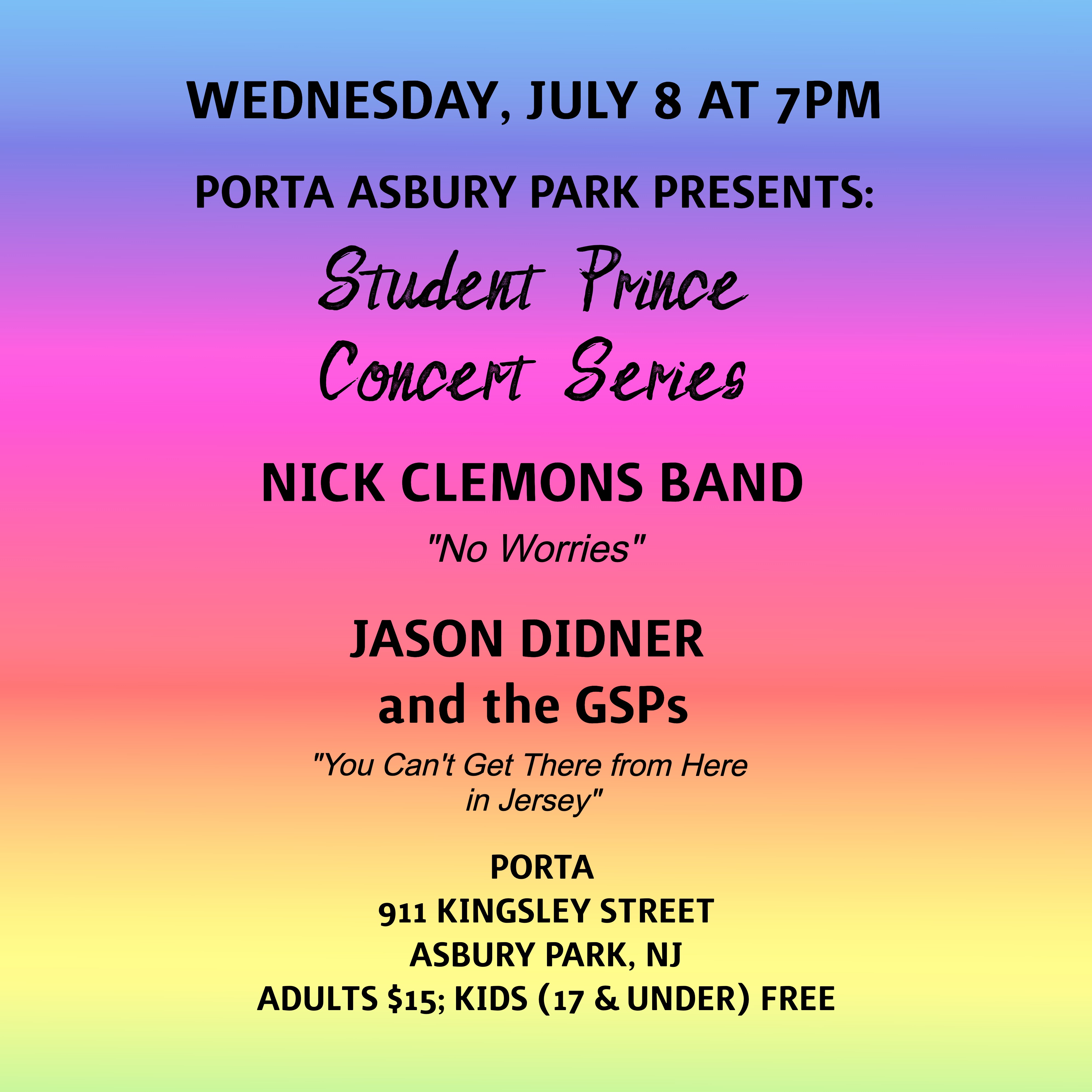 Student Prince Concert Series: Nick Clemons Band x Jason Didner & the GSPs