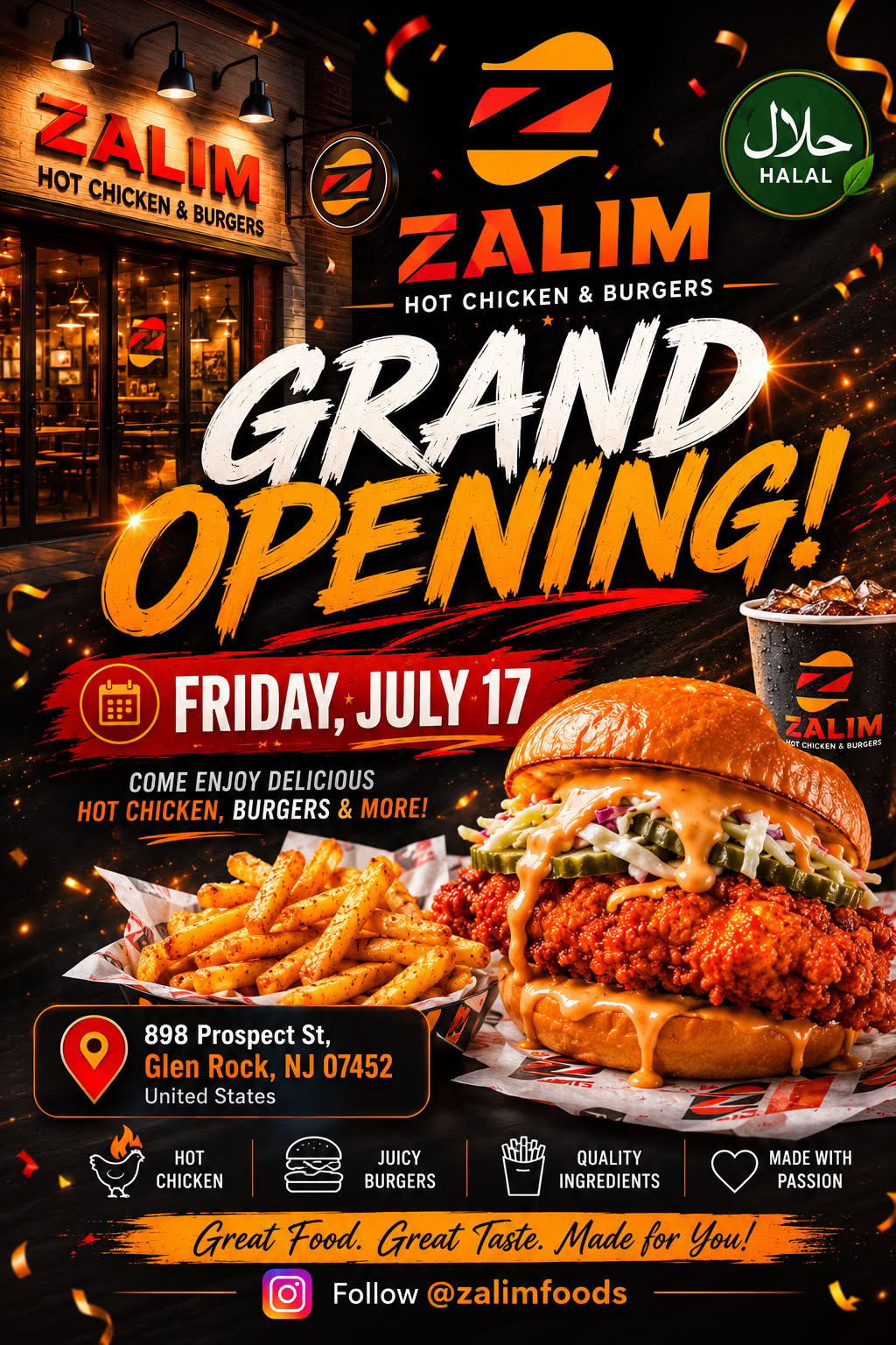 Zalim Hot Chicken and Burgers: Grand Opening