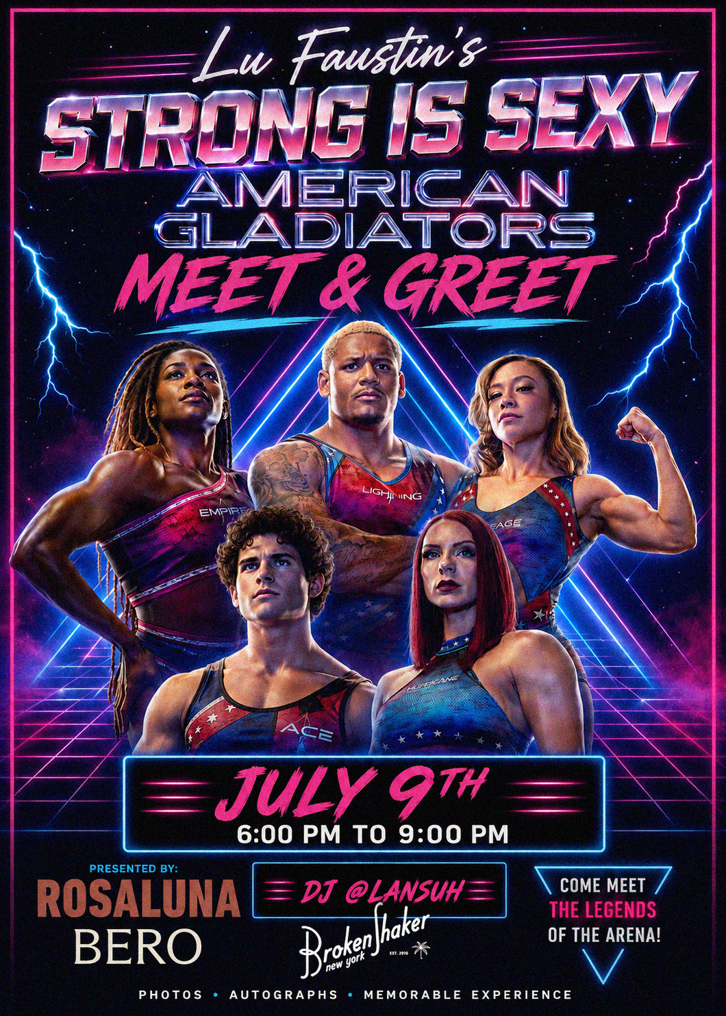 Lu Faustin’s “Strong is Sexy” American Gladiator Meet & Greet at Broken Sha