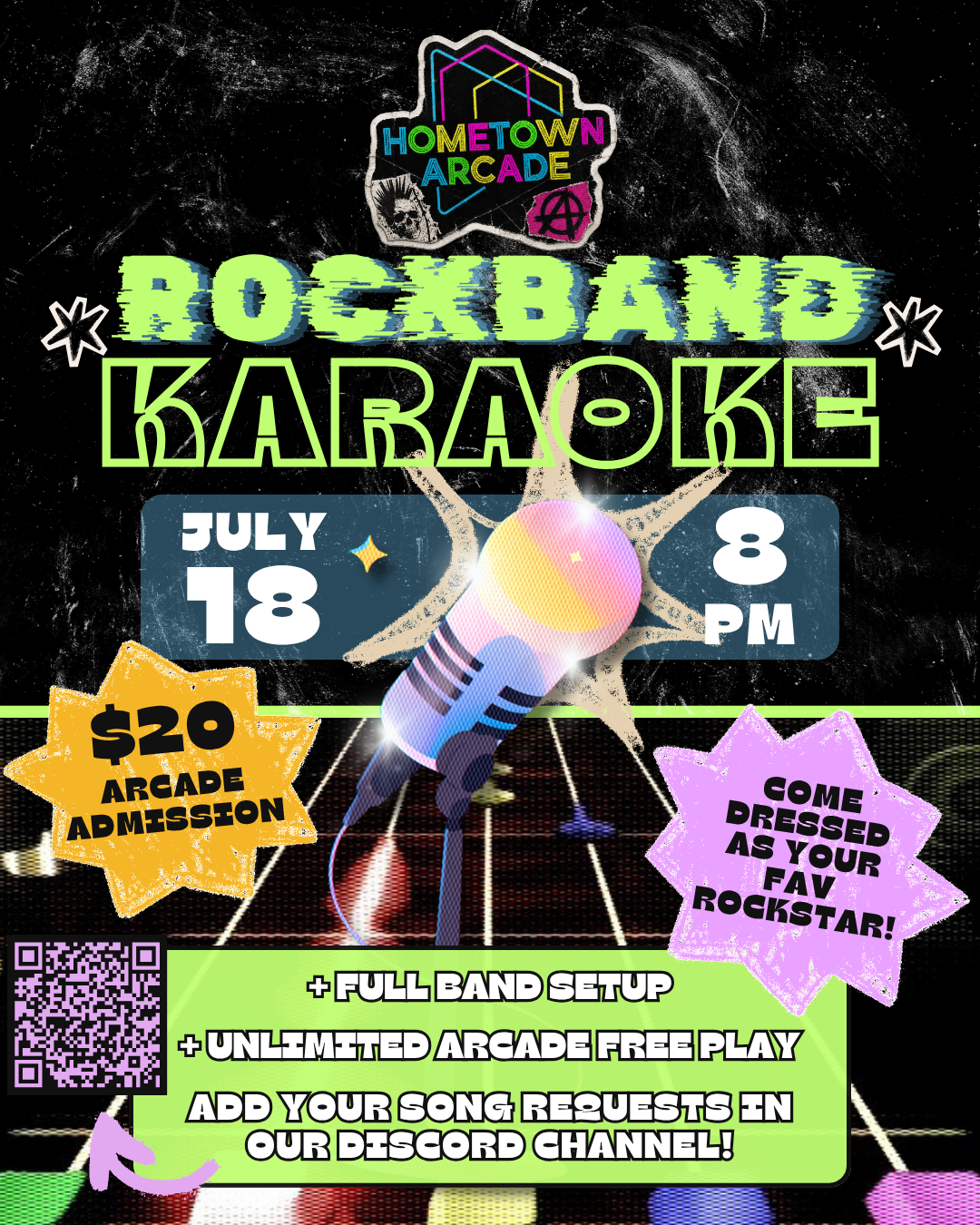 Rockband Karaoke at Hometown Arcade