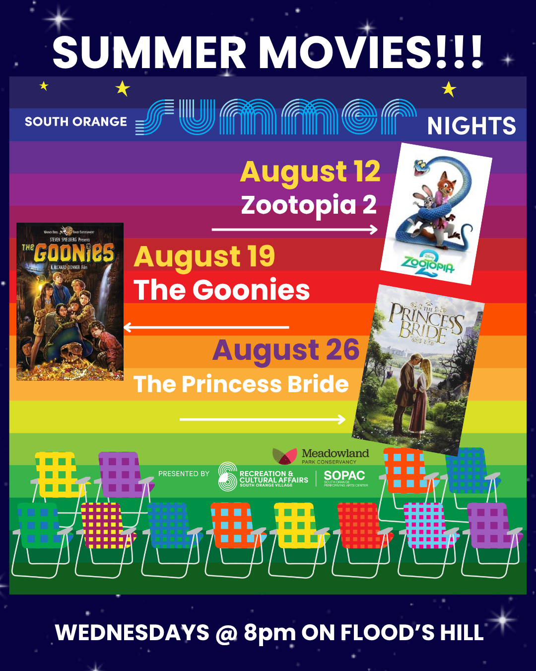 August Summer Movies & DJ Dance Party in Meadowland Park, South Orange