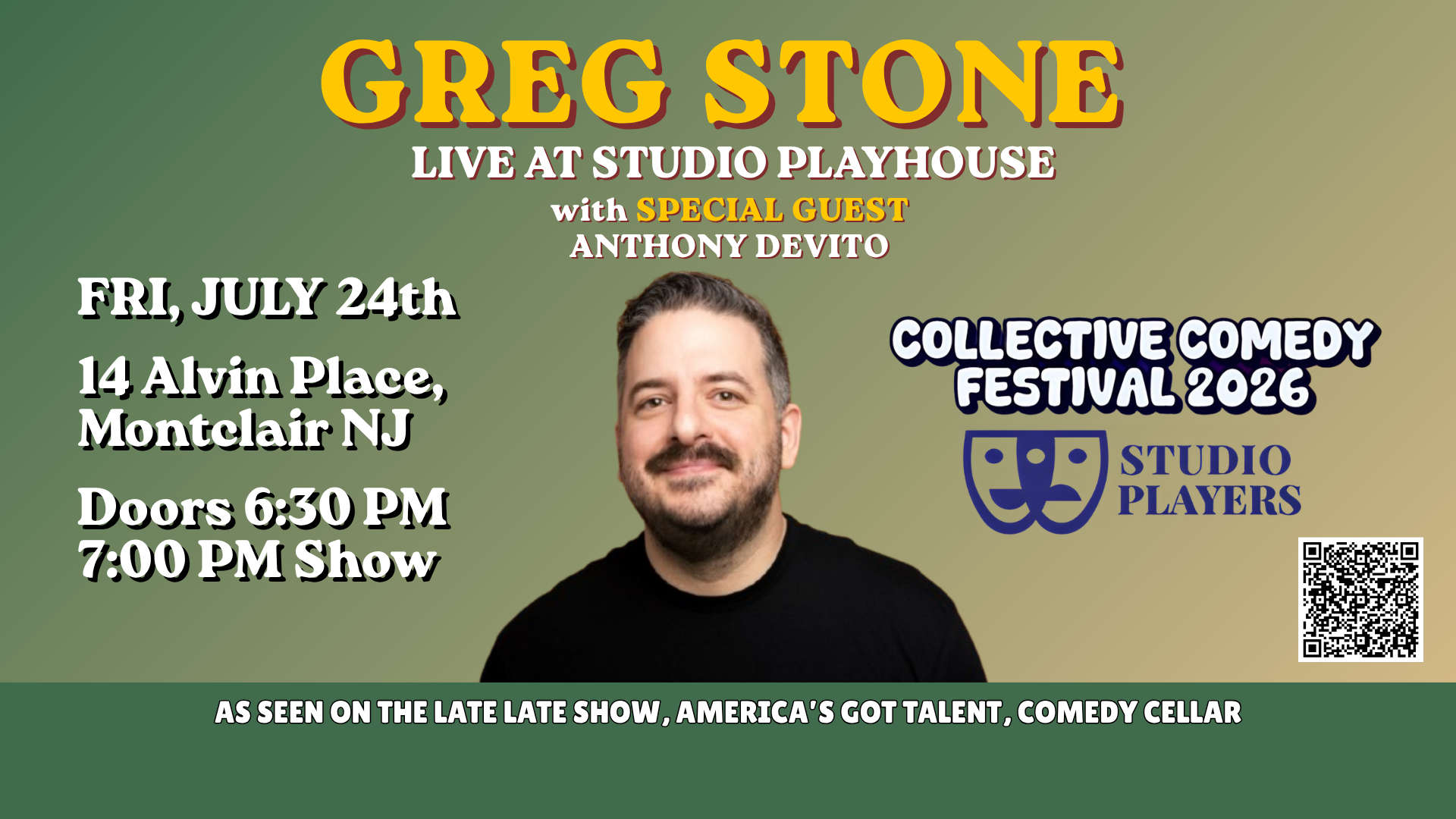 Collective Comedy Festival – Greg Stone at Studio Playhouse