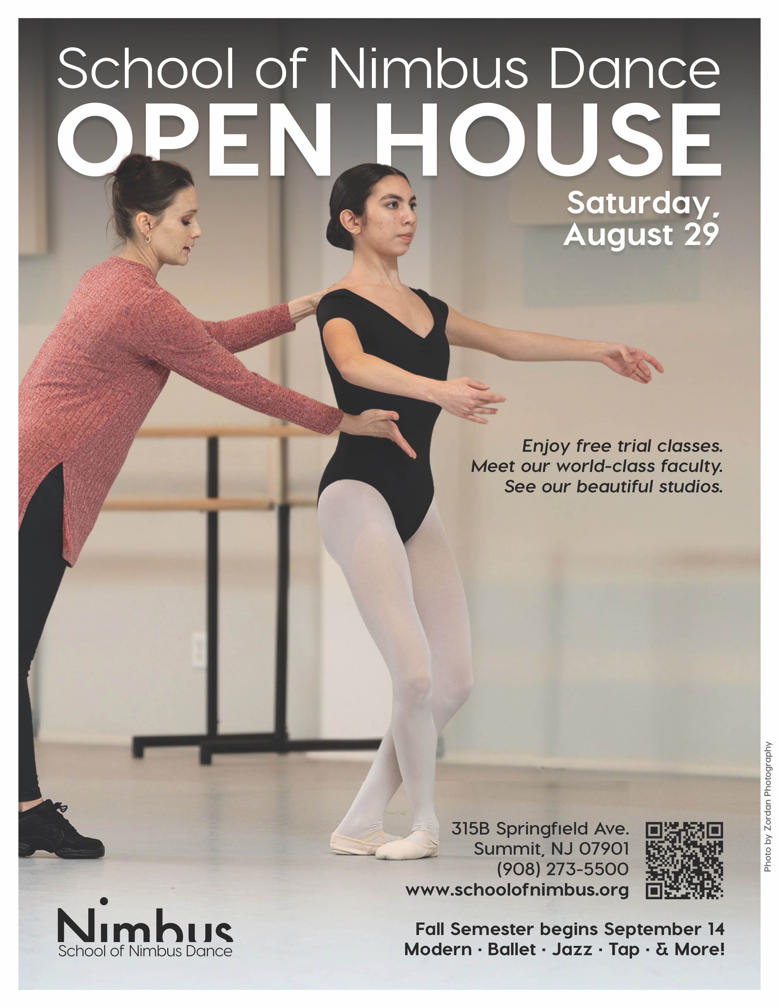 School of Nimbus Dance – Fall Semester 2026-2027 Open House