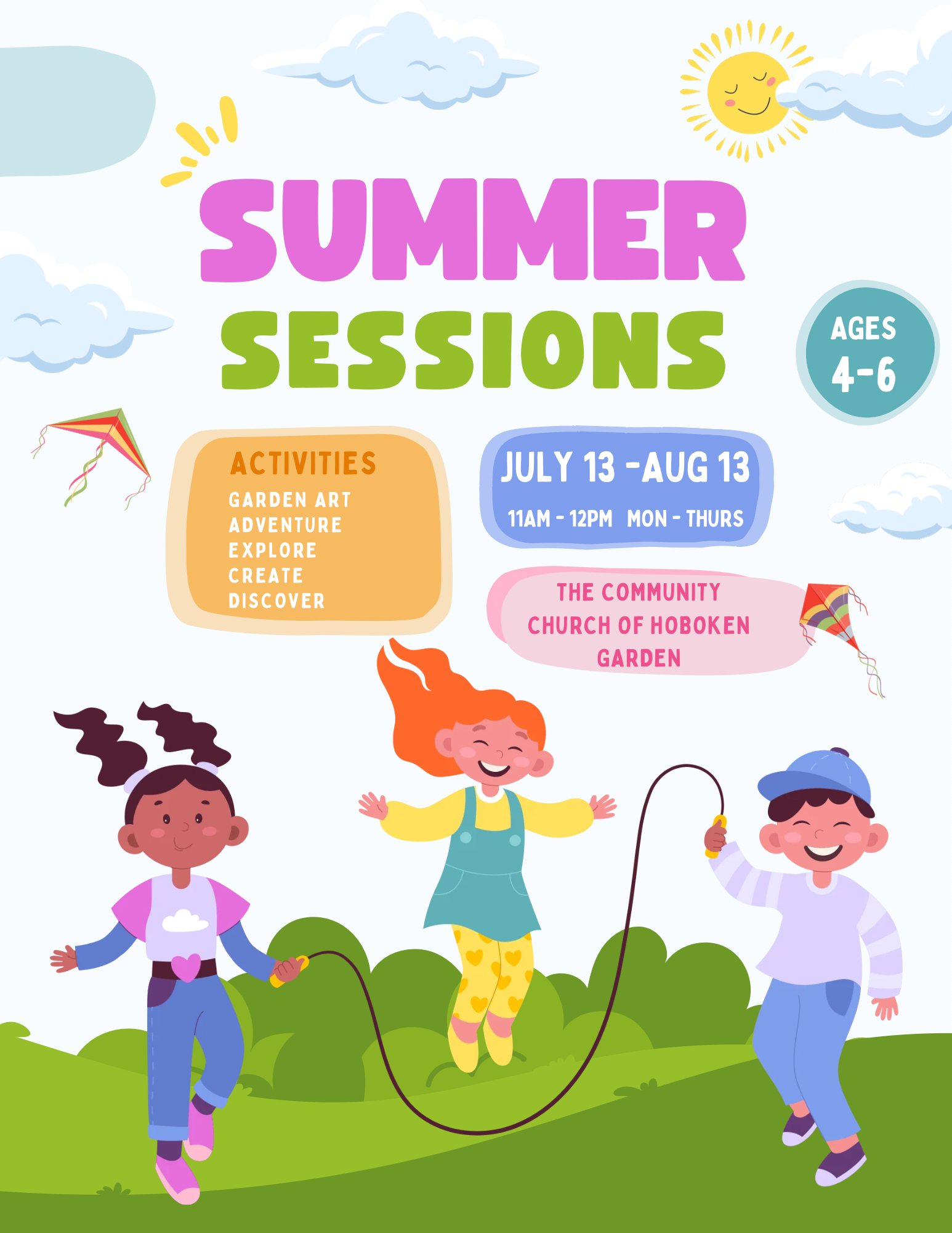 Summer Sessions For kids @ The Community Church of Hoboken