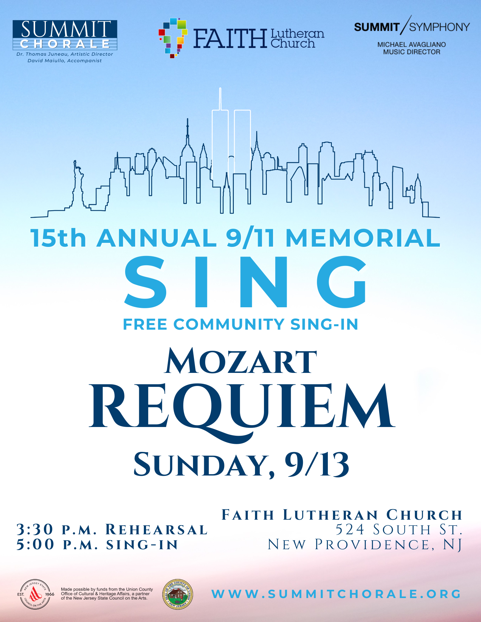 9/11 Memorial Sing-In: Mozart Requiem – a Free Community Concert