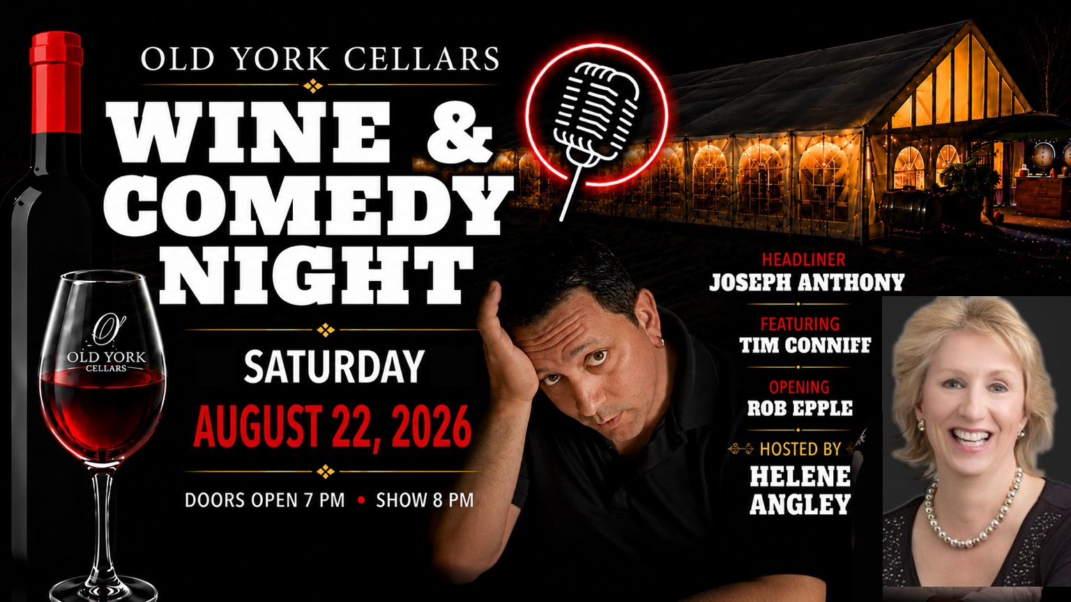 Wine & Comedy Night at Old York Cellars