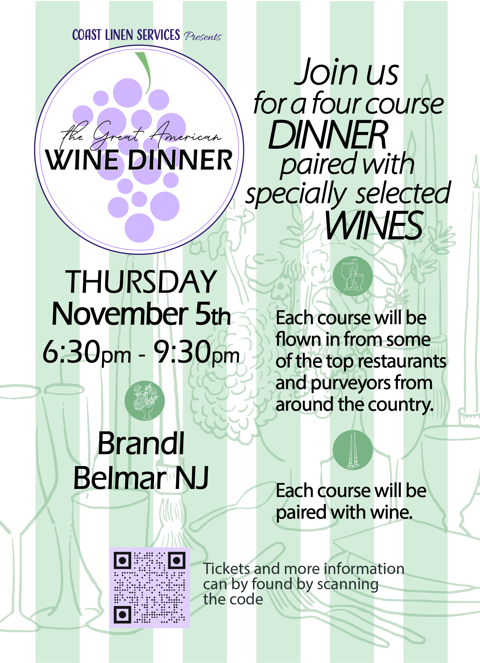 Coastal Linen Presents: The Great American Wine Dinner