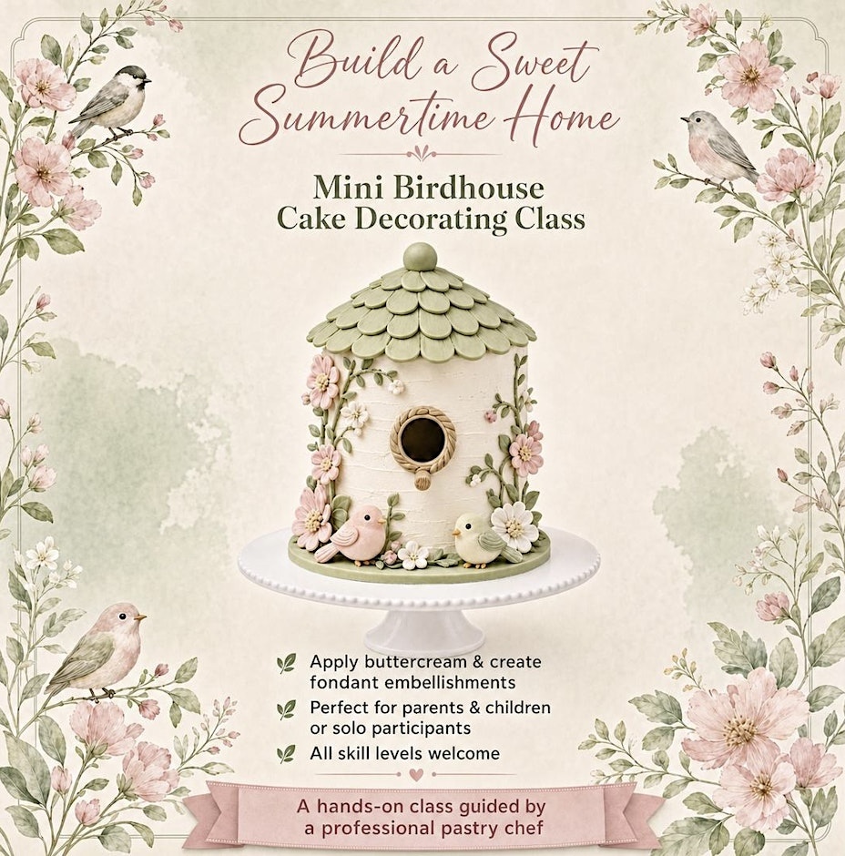 Parent and Me Class: Mini Birdhouse Cake