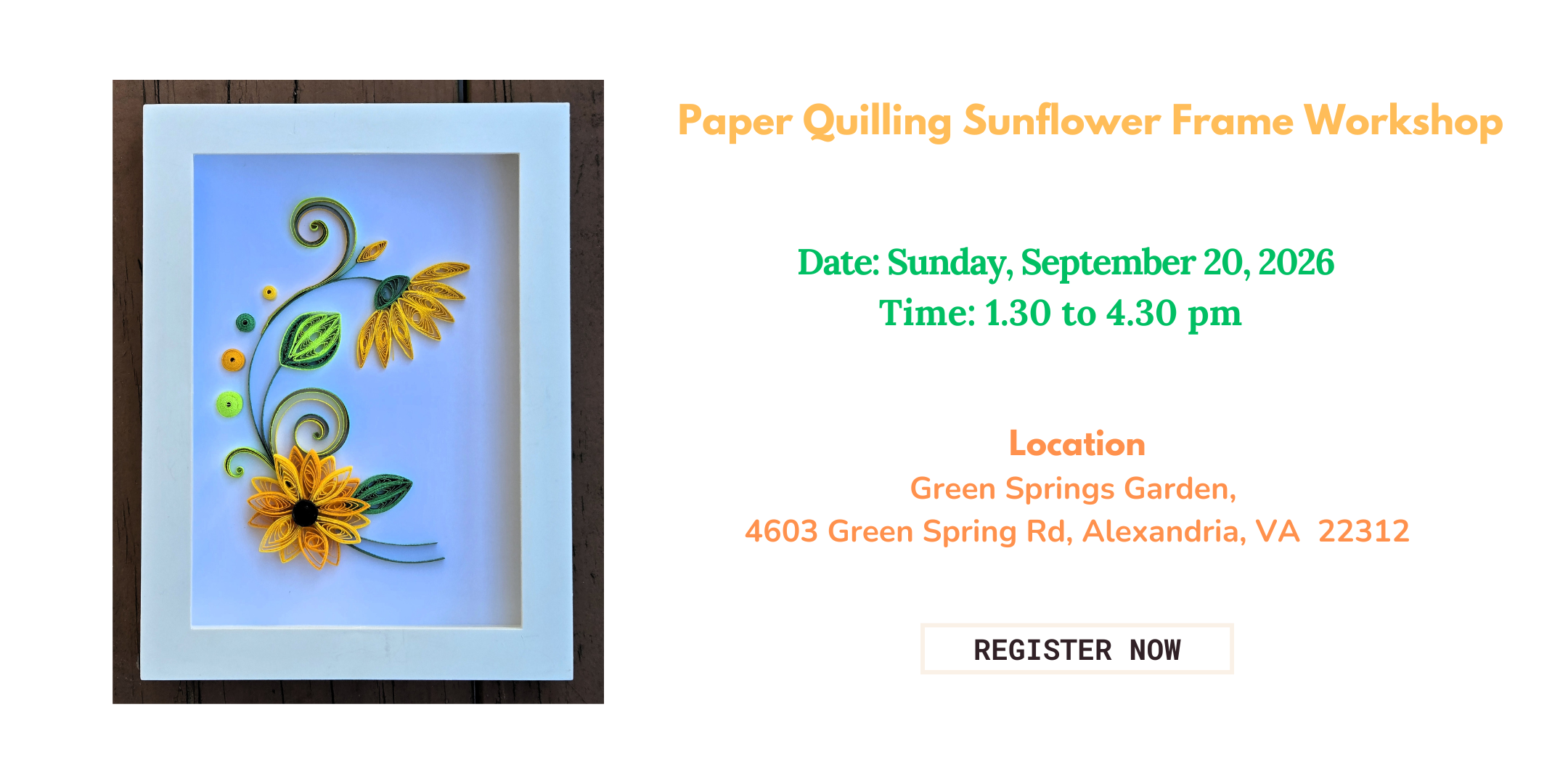 Paper Quilling Sunflower Frame Workshop
