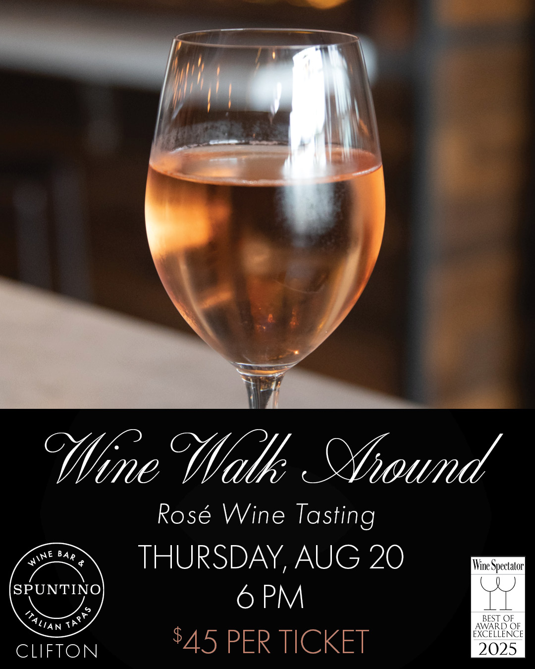 Rose Wine Walk Around at Spuntino Clifton