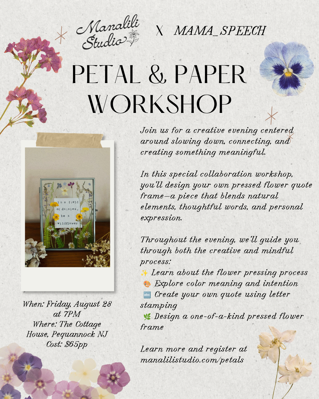 Manalili Studio x Mama_Speech Petal & Paper Workshop