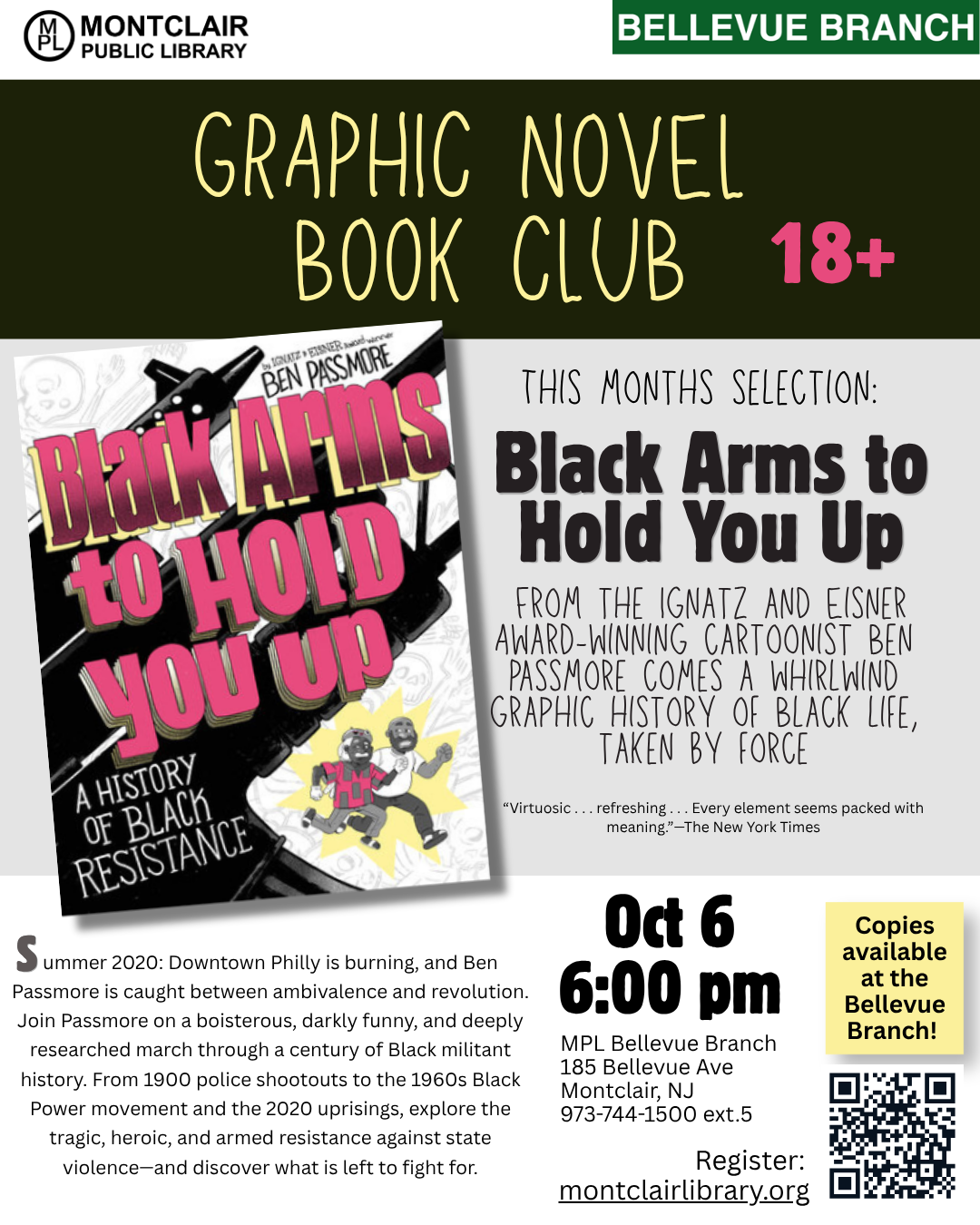 Graphic Novel Book Club (18+) “Black Arms to Hold You Up” by Ben Passmore