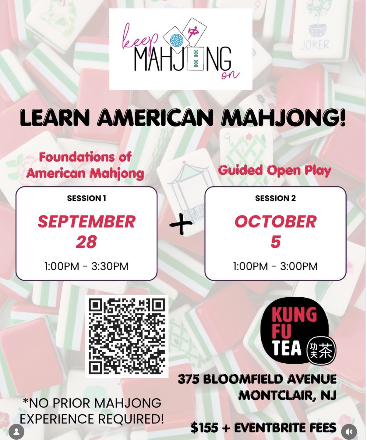 Beginner Mahjong Lessons at Kung Fu Tea Montclair