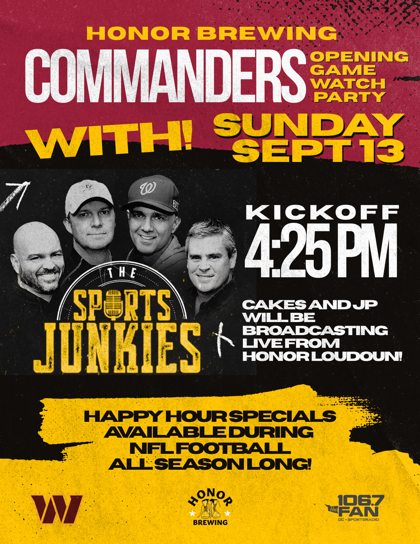 Commanders Watch Party with 106.7 The Fan