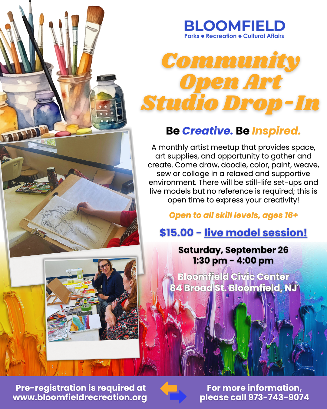 Bloomfield Open Art Studio – Life Drawing Session