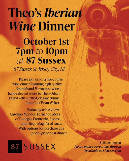 Iberian Wine Dinner at 87 Sussex