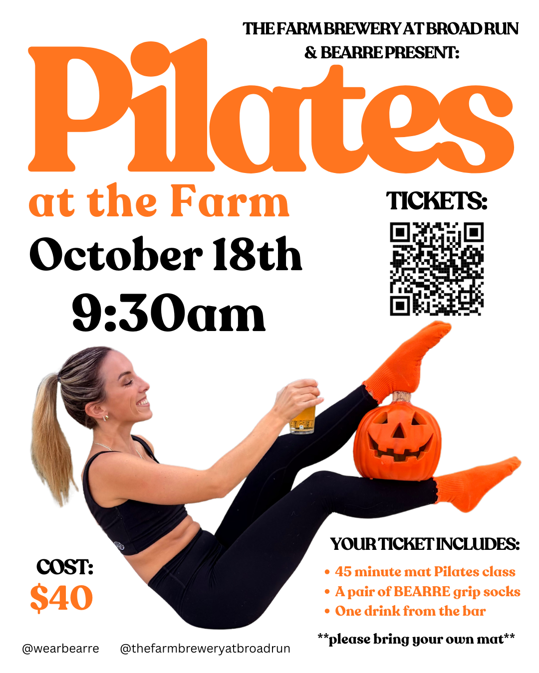 Pilates at The Farm at The Farm Brewery at Broad Run