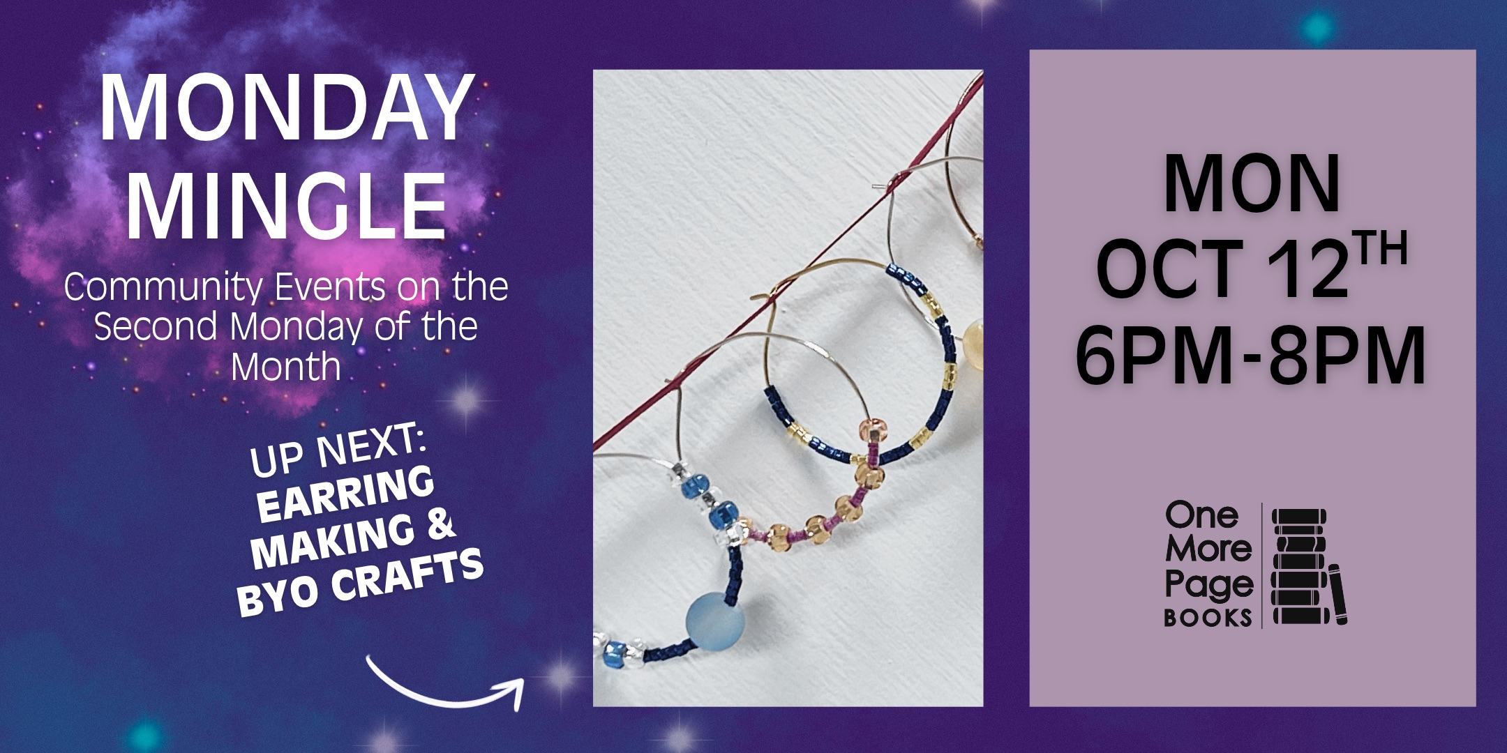 Monday Mingle with Earring Making or BYO Crafts